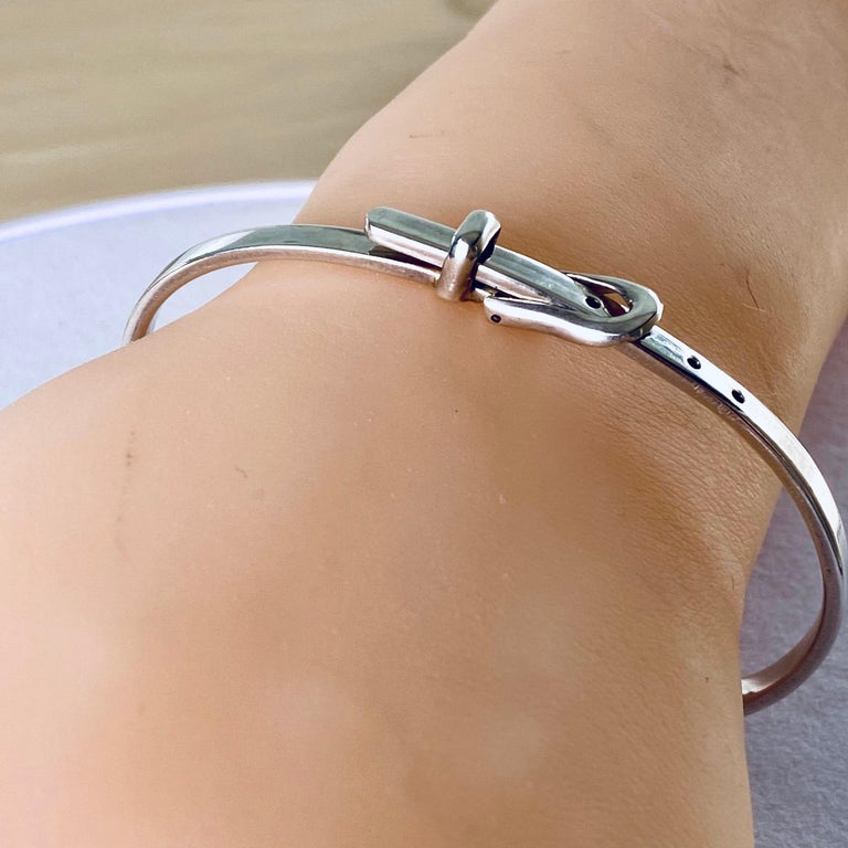 Vintage Tiffany Co Sterling Silver Belt Style Design Bracelet at