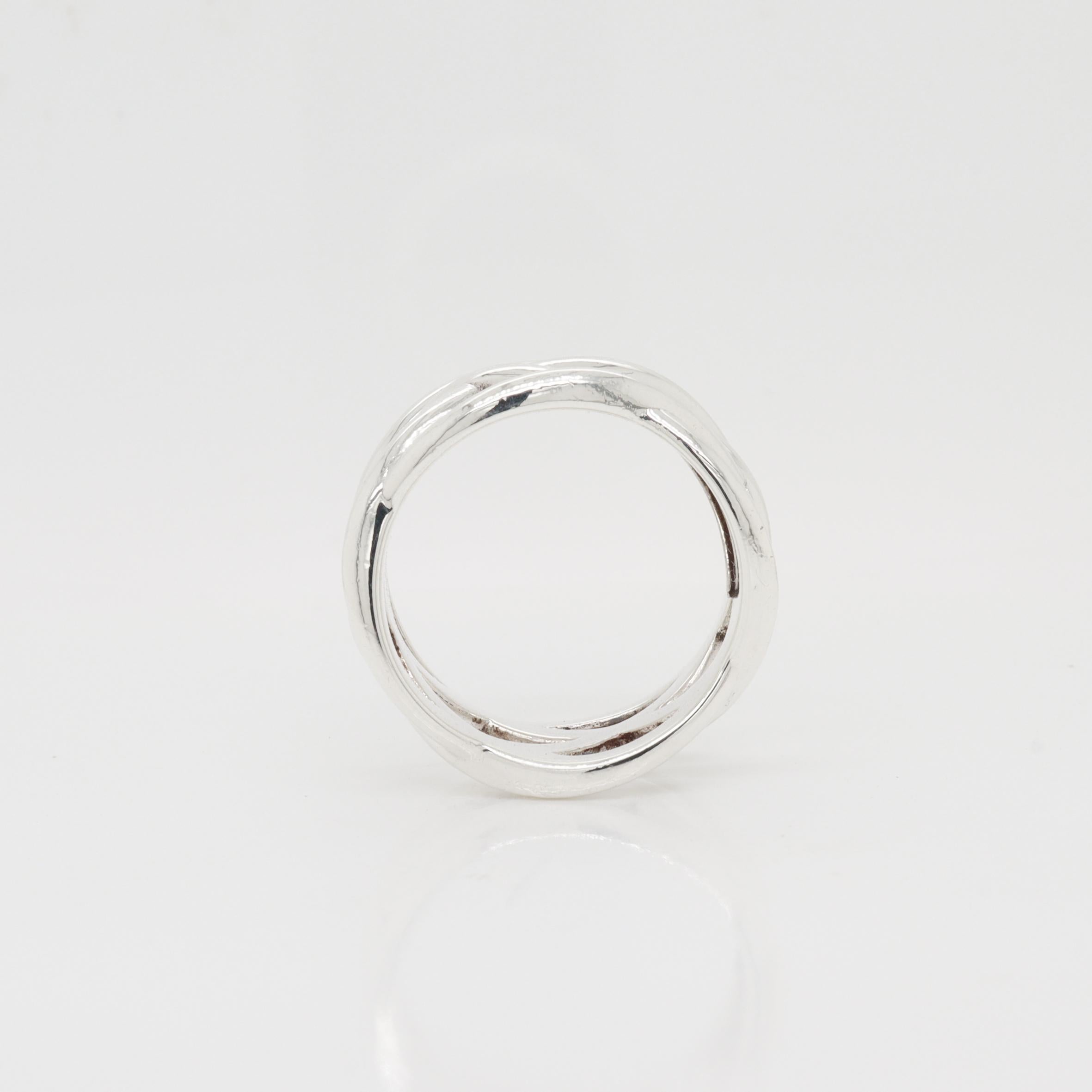 Vintage Tiffany & Co. Anillo entrecruzado trenzado de plata de ley en venta 9