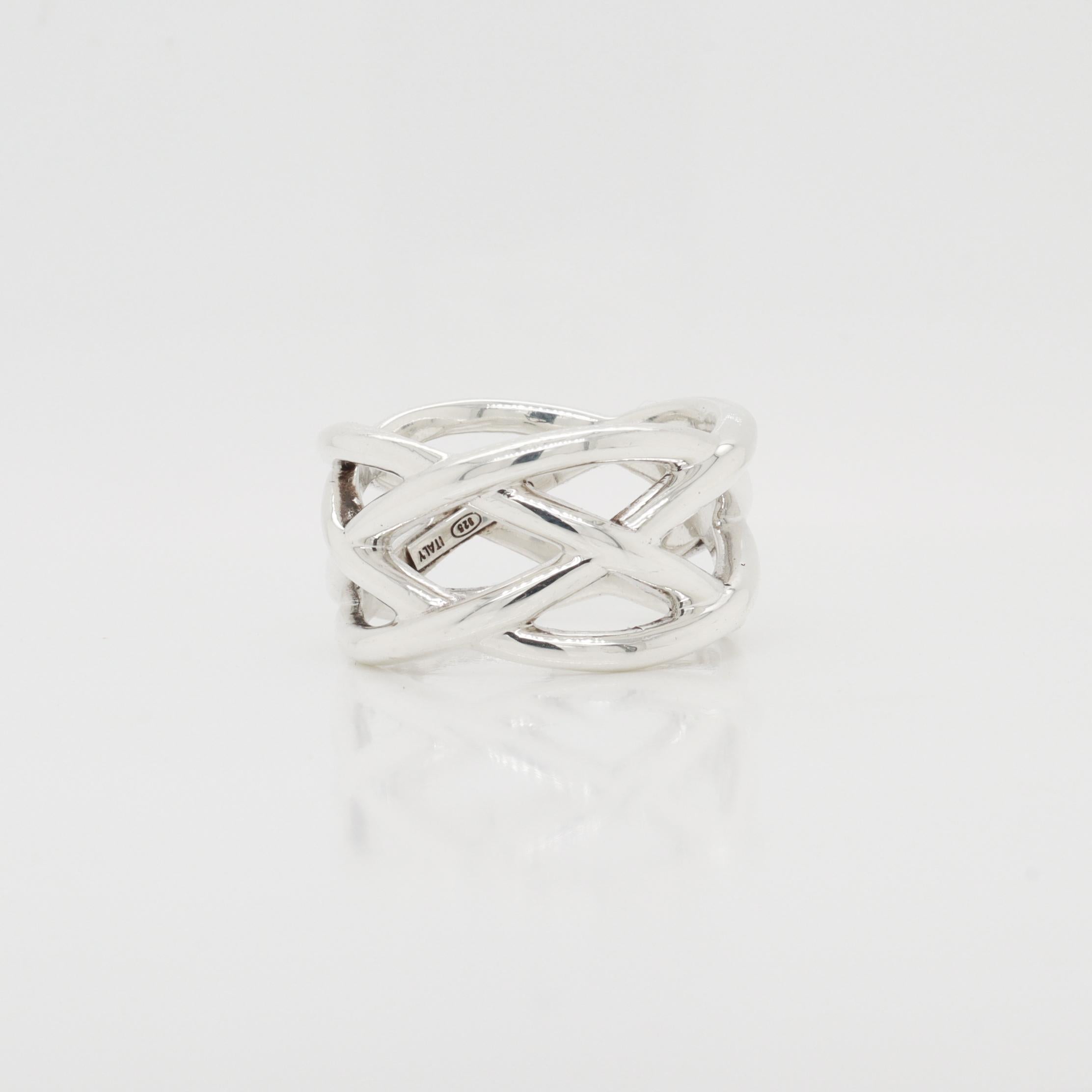 Vintage Tiffany & Co. Anillo entrecruzado trenzado de plata de ley en venta 3
