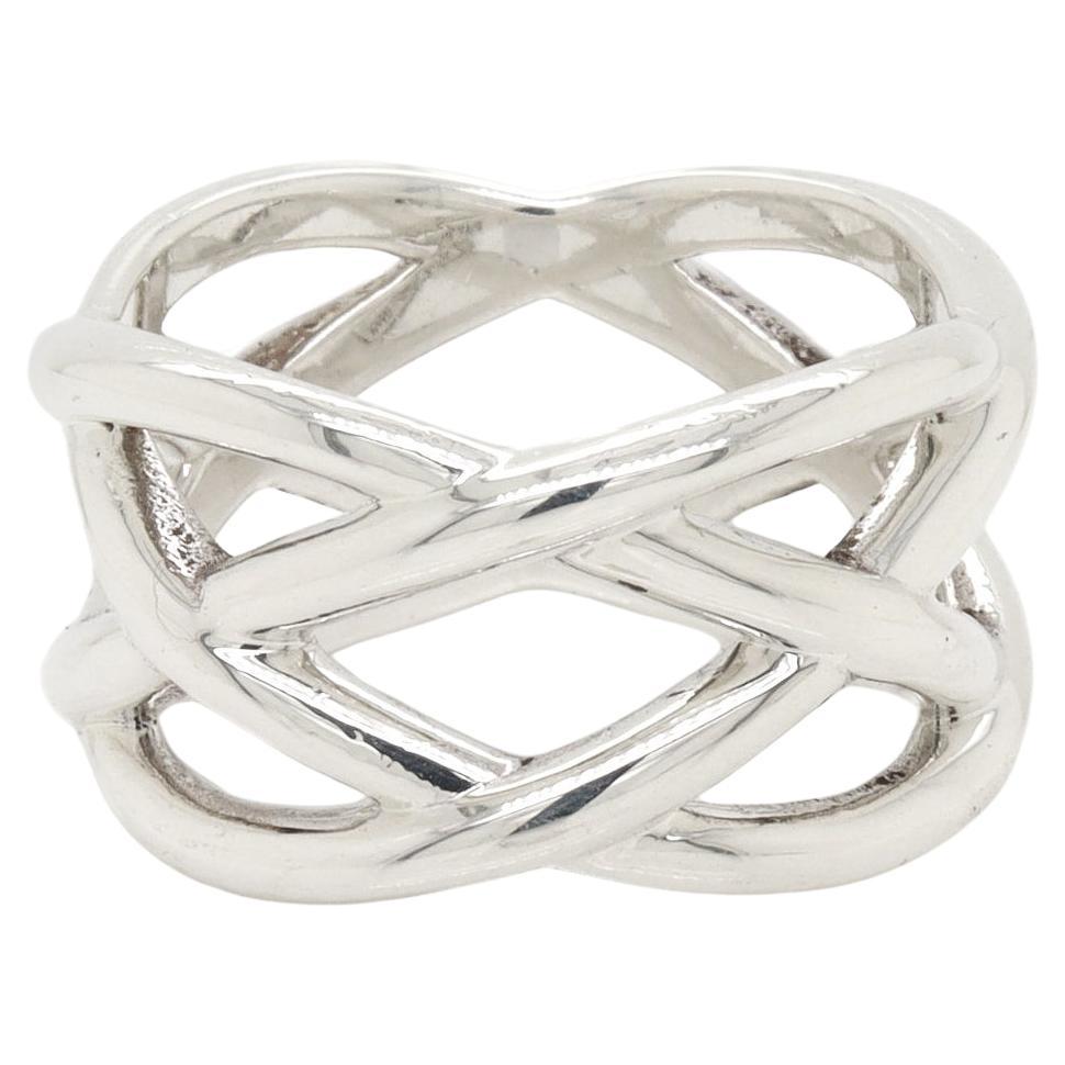 Vintage Tiffany & Co. Sterling Silver Braided Crisscross Ring