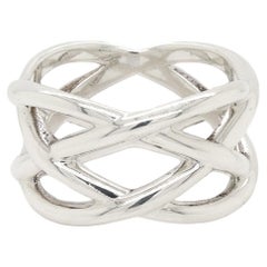 Vintage Tiffany & Co. Anillo entrecruzado trenzado de plata de ley