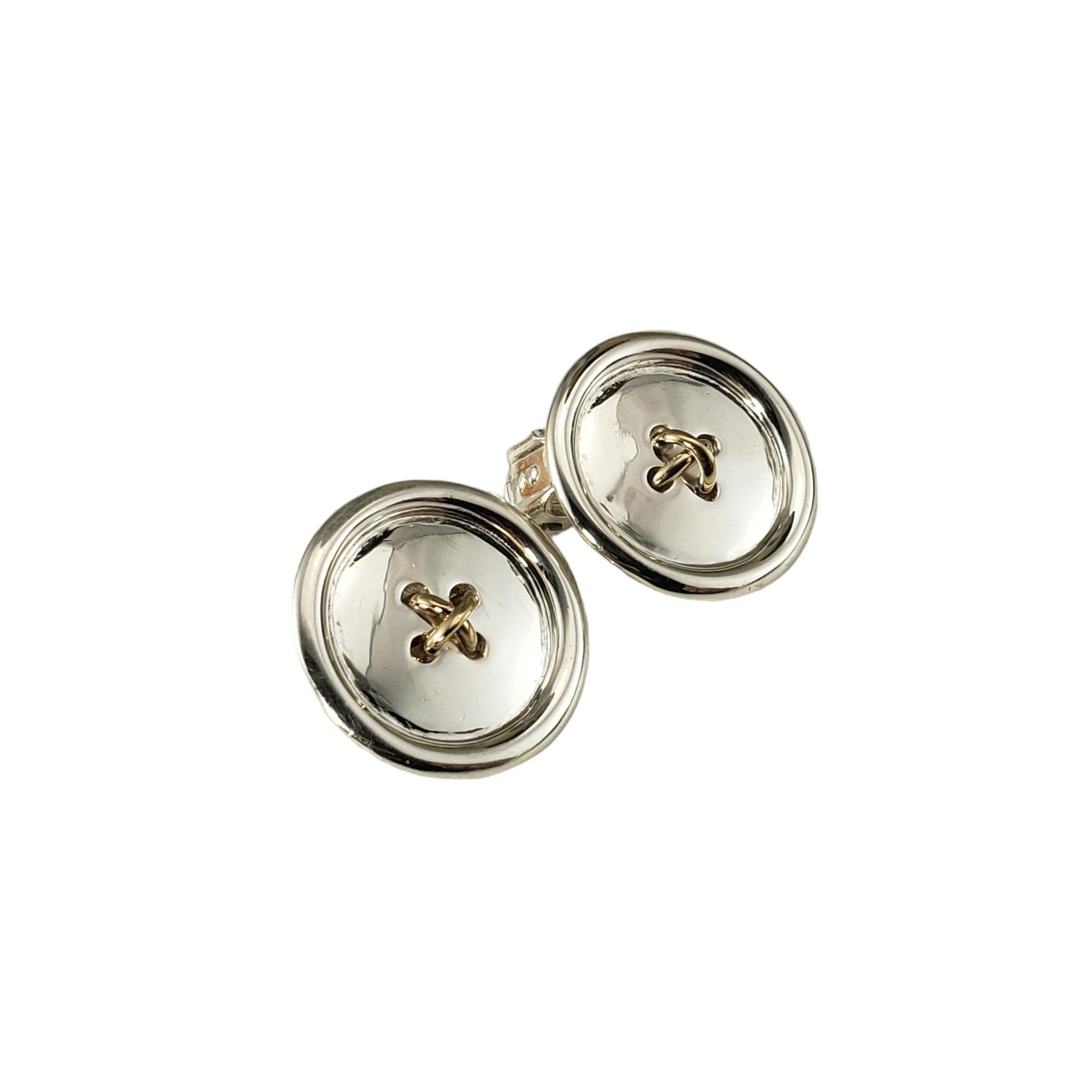 Vintage Tiffany & Co. Sterling Silver Button Clip On Earrings #17294 In Good Condition For Sale In Washington Depot, CT