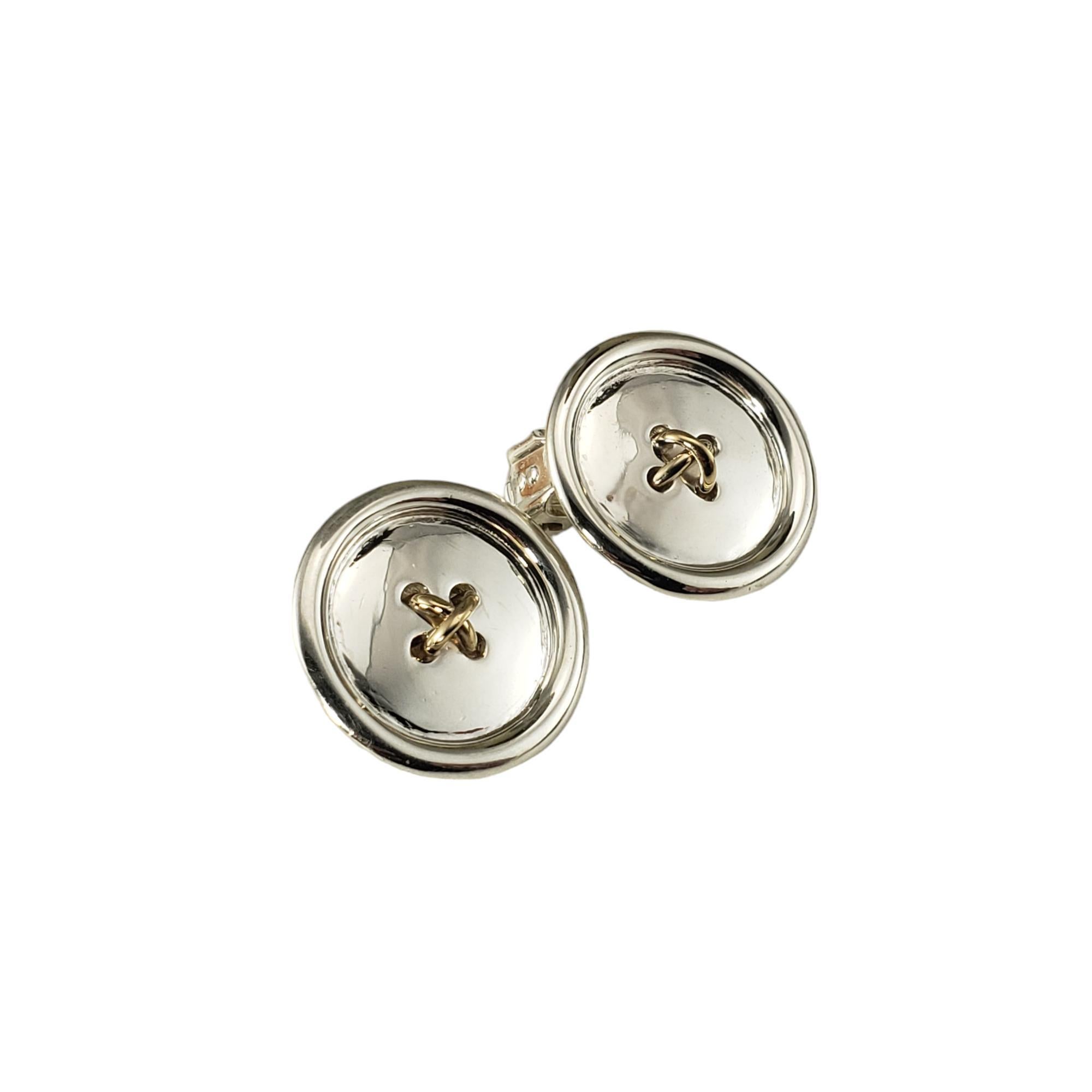 Vintage Tiffany & Co. Sterling Silver Button Clip On Earrings #17294 In Good Condition In Washington Depot, CT