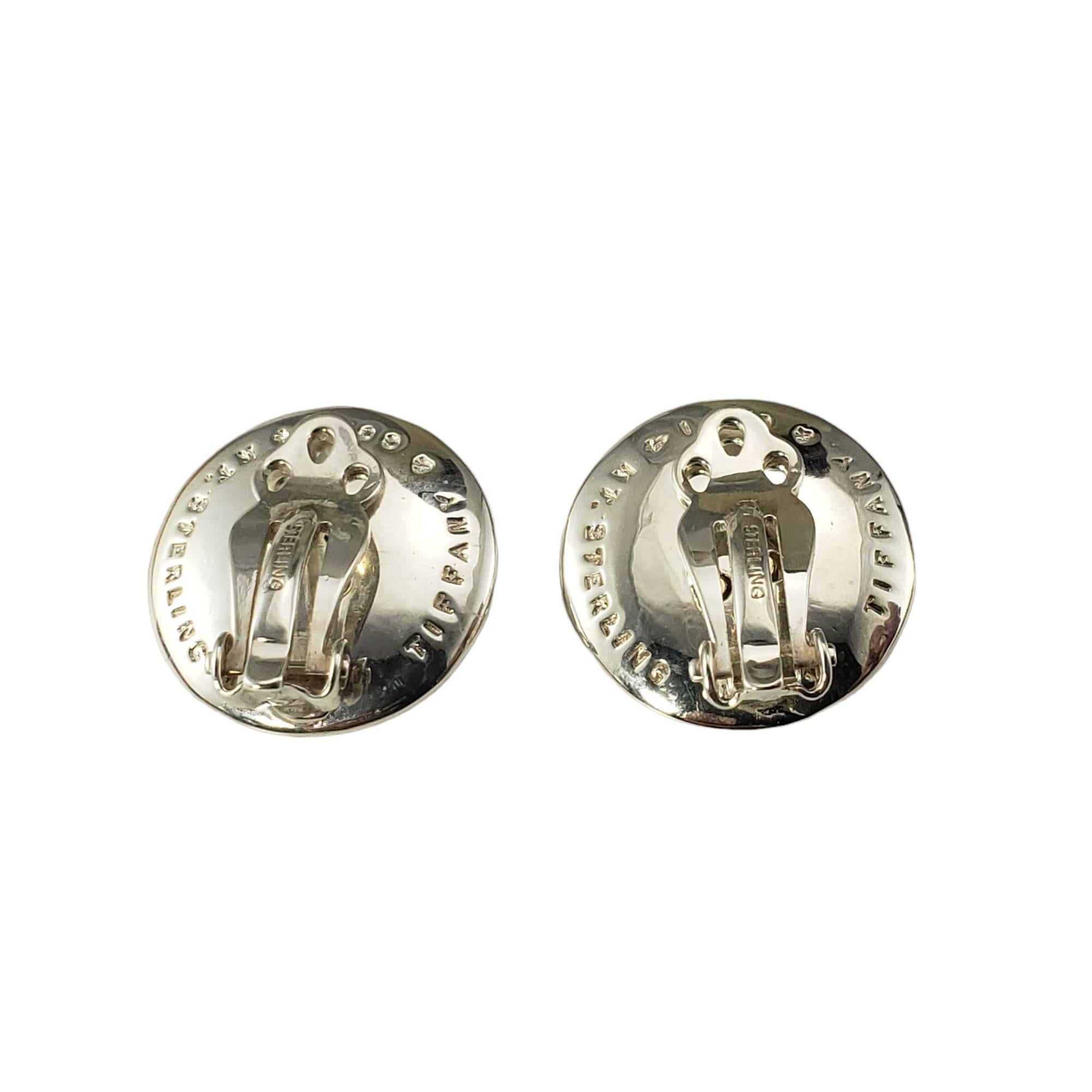 Vintage Tiffany & Co. Sterling Silver Button Clip On Earrings #17294 For Sale 1