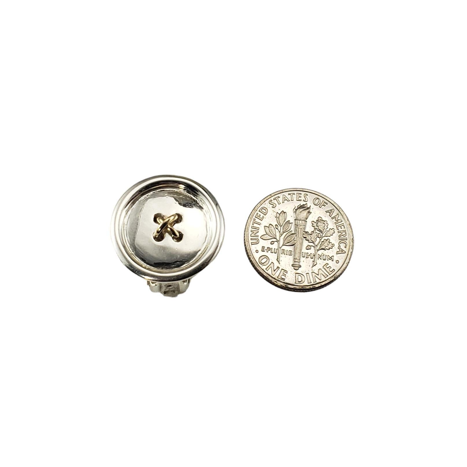 Vintage Tiffany & Co. Sterling Silver Button Clip On Earrings #17294 2