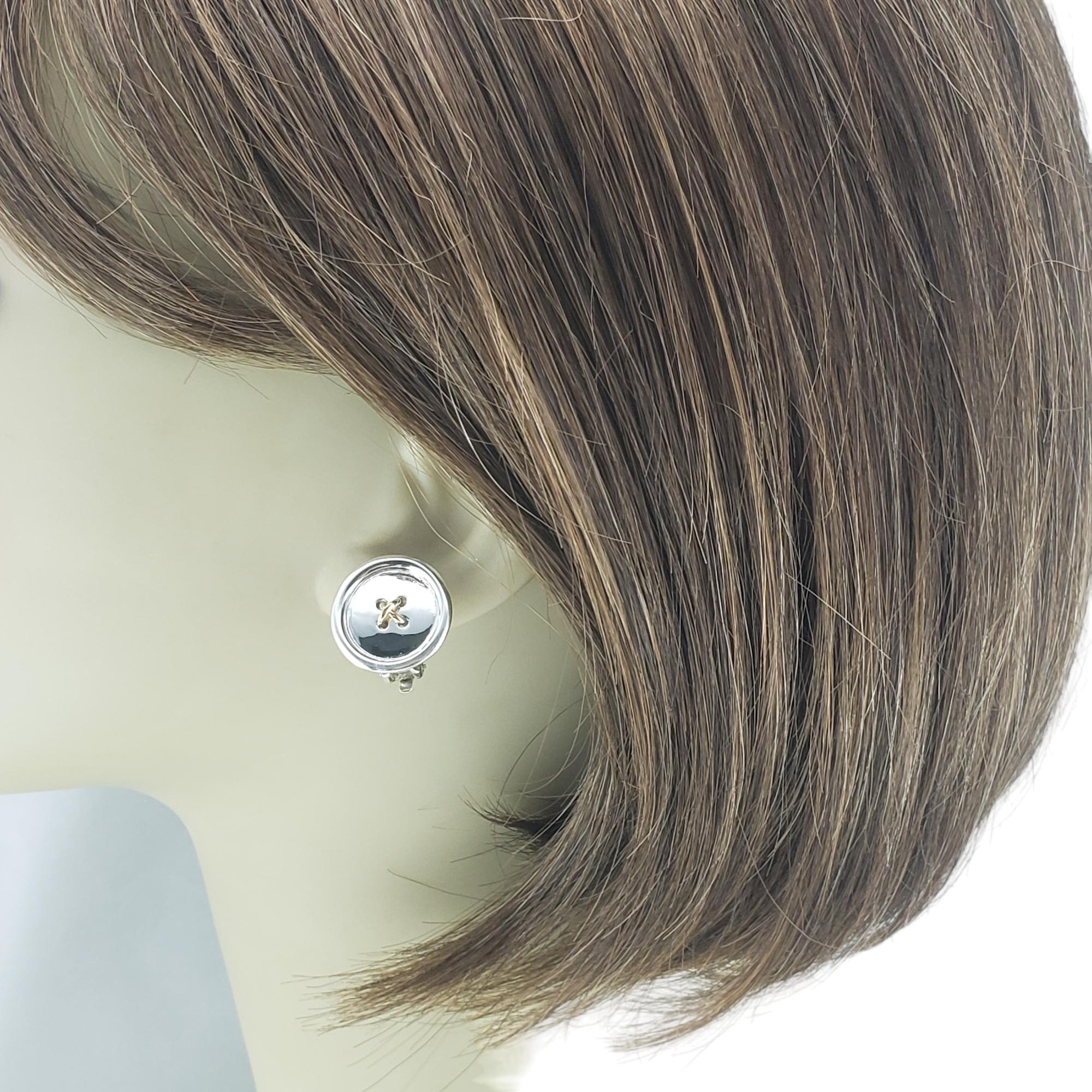 Vintage Tiffany & Co. Sterling Silver Button Clip On Earrings #17294 4