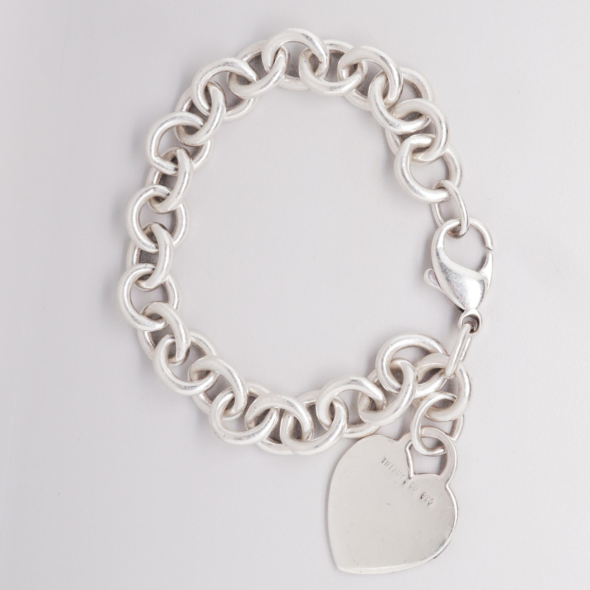 Donna A. Link & Co. d'epoca in argento sterling con etichetta / charm a cuore in vendita