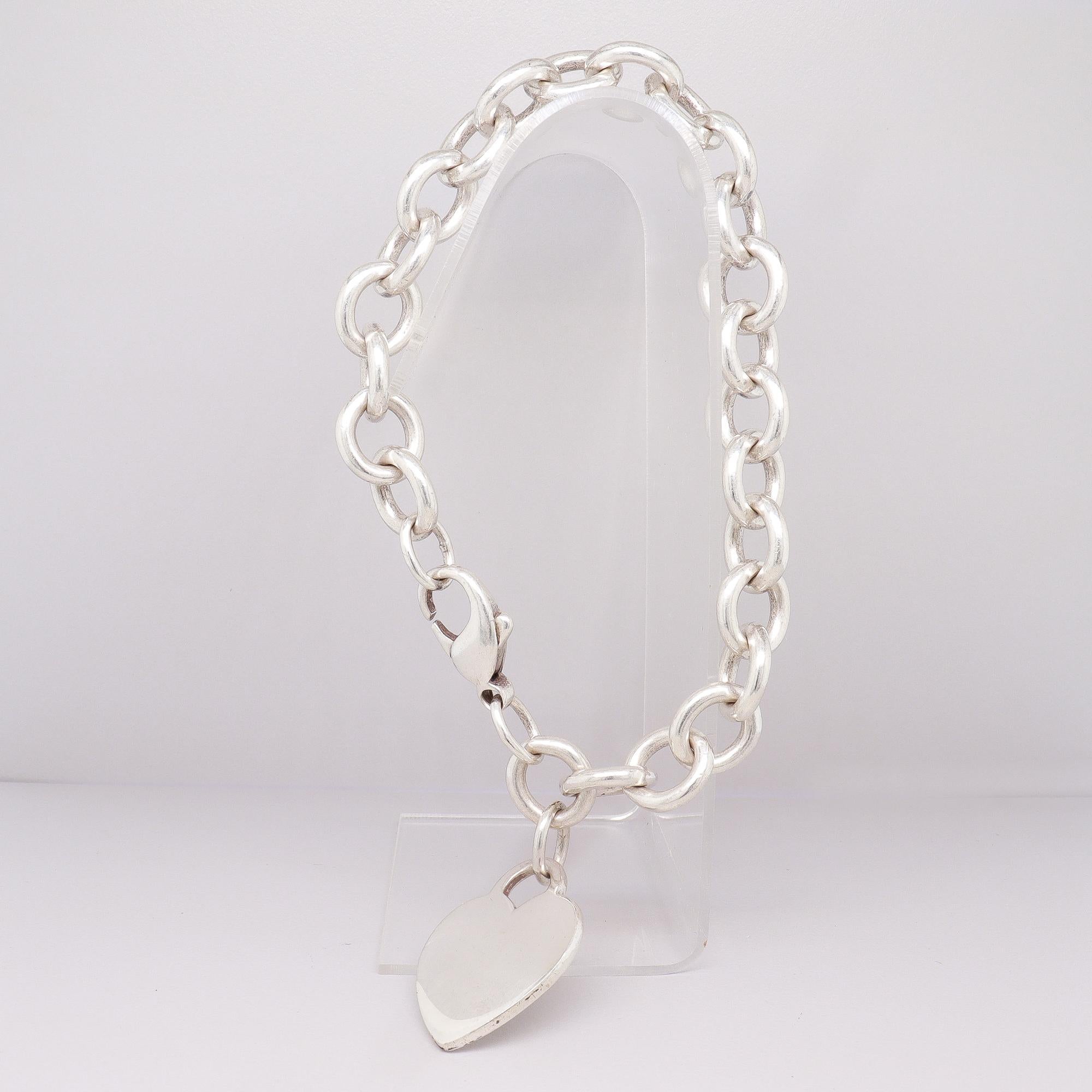A. Link & Co. d'epoca in argento sterling con etichetta / charm a cuore in vendita 3