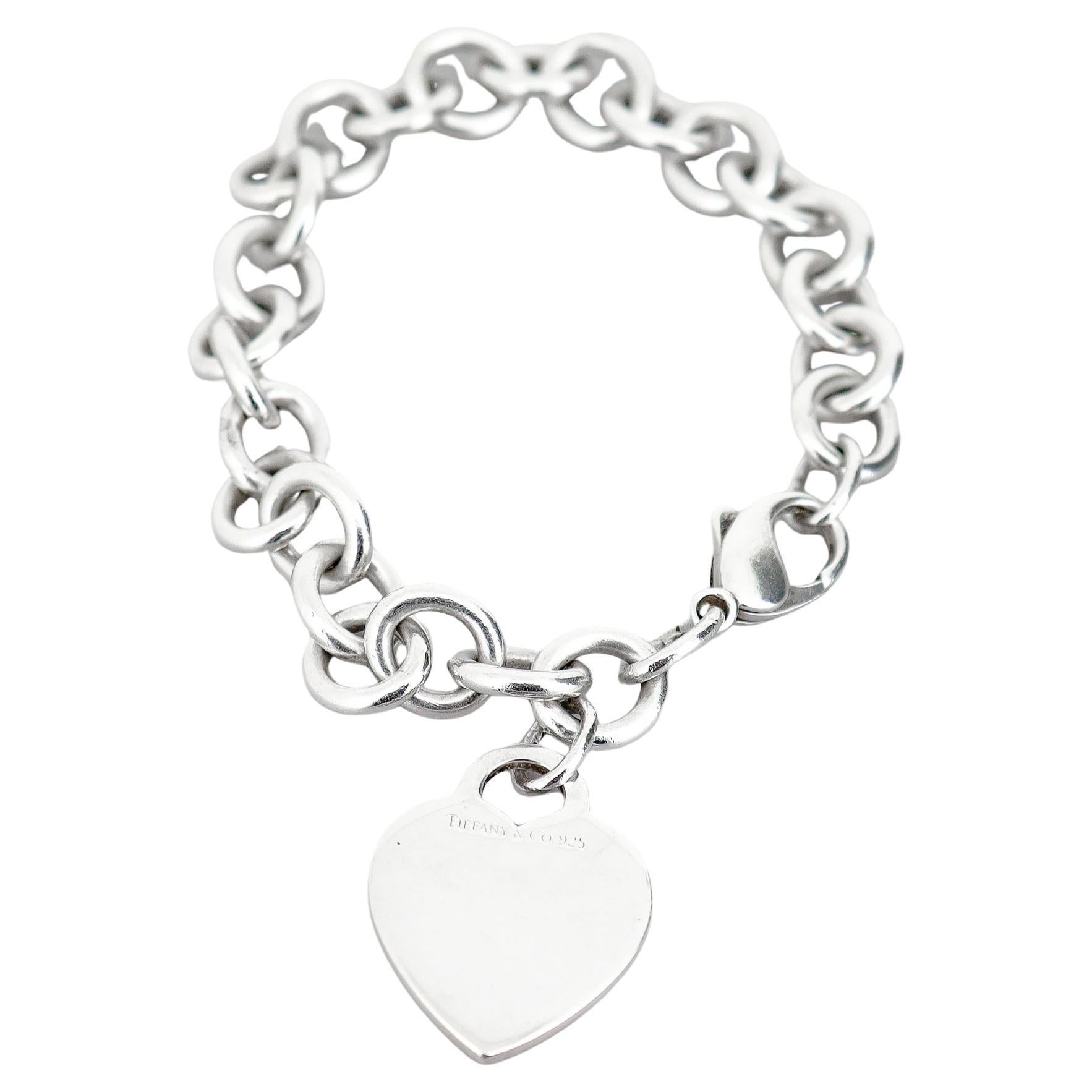 A. Link & Co. d'epoca in argento sterling con etichetta / charm a cuore