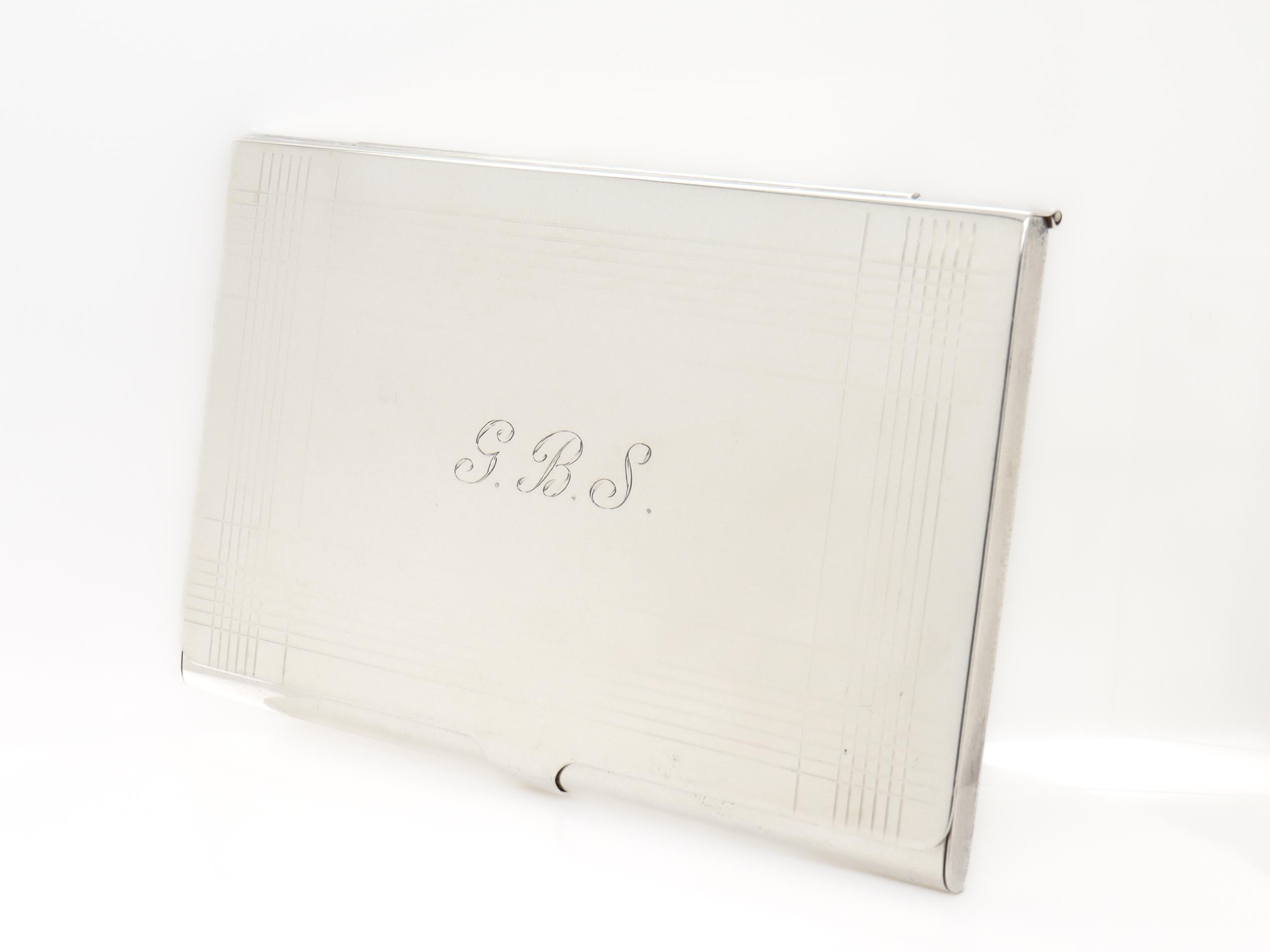 Modern Vintage Tiffany & Co. Sterling Silver Card Case or Business Card Holder For Sale