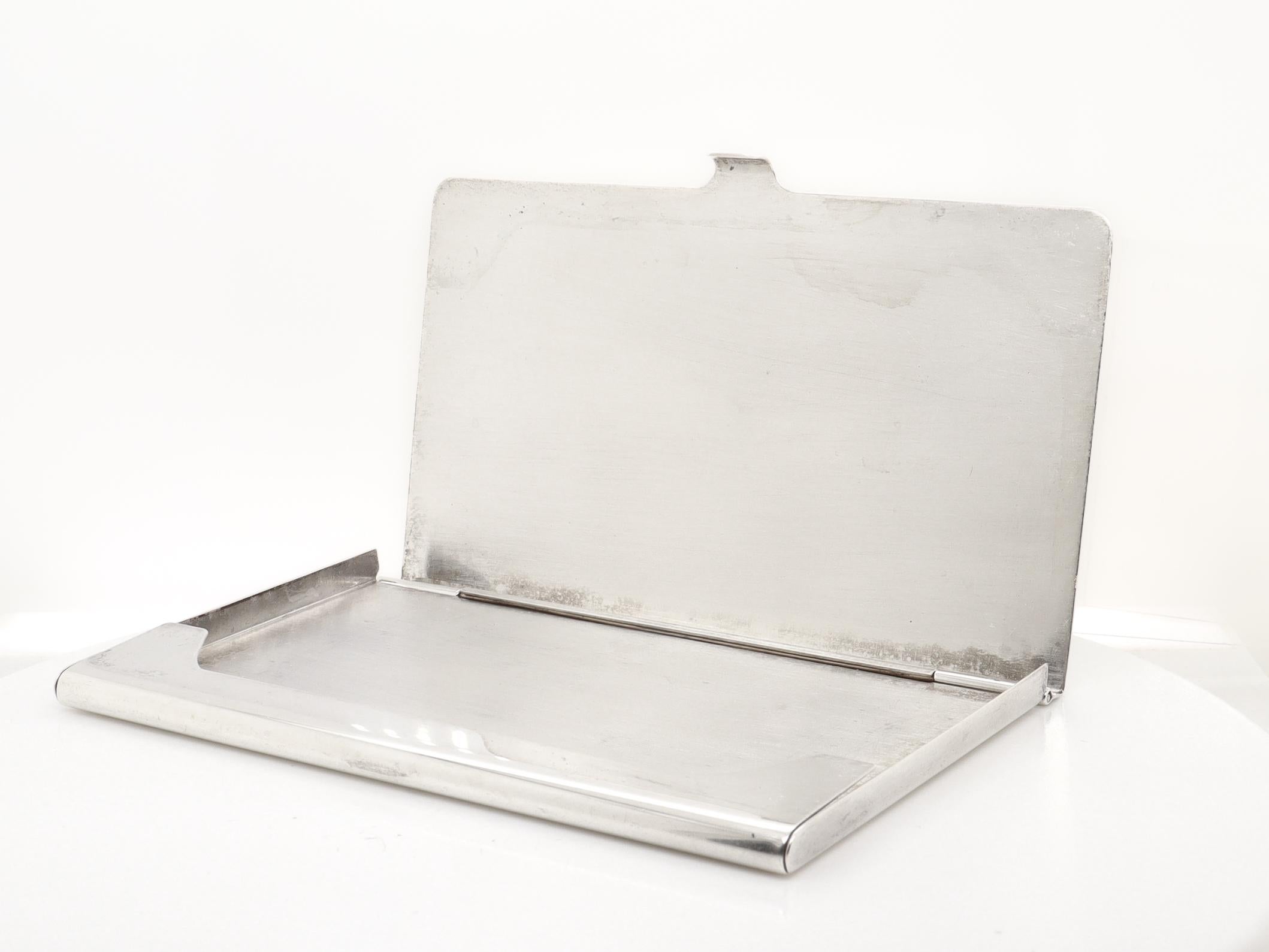 Vintage Tiffany & Co. Sterling Silver Card Case or Business Card Holder In Good Condition For Sale In Philadelphia, PA