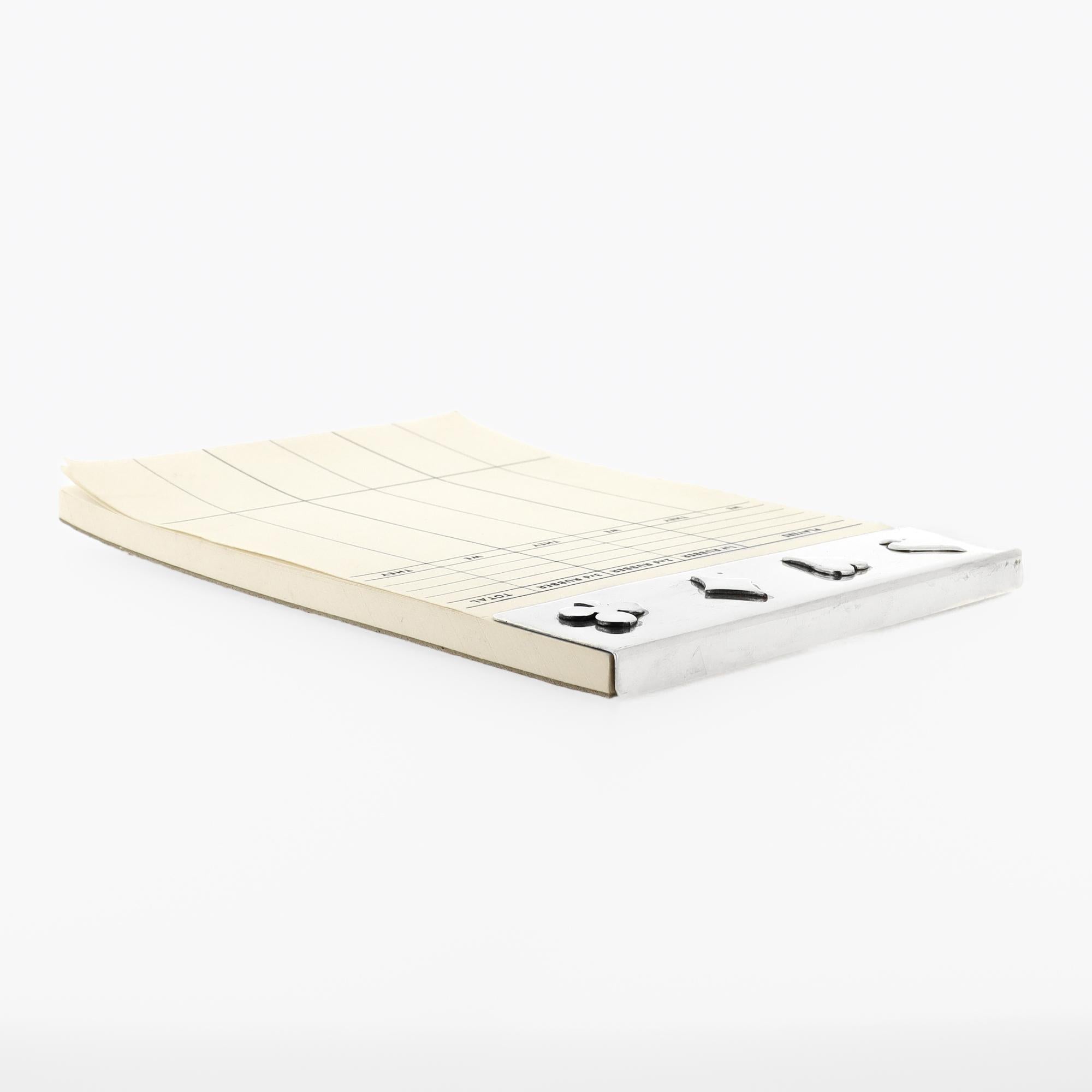 Vintage Tiffany & Co Bloc de notas de plata de ley con pinza para cartas y bloc de notas de bridge en venta 4