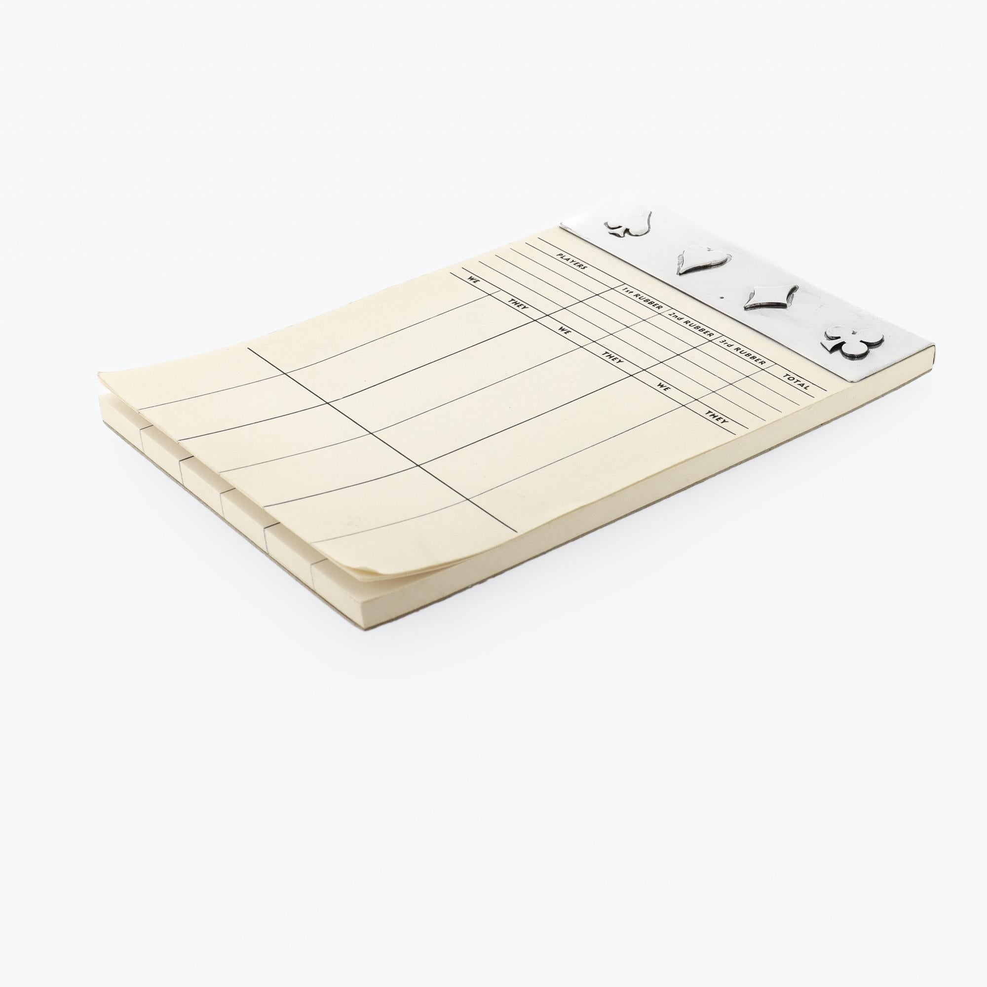 Vintage Tiffany & Co Bloc de notas de plata de ley con pinza para cartas y bloc de notas de bridge en venta 2