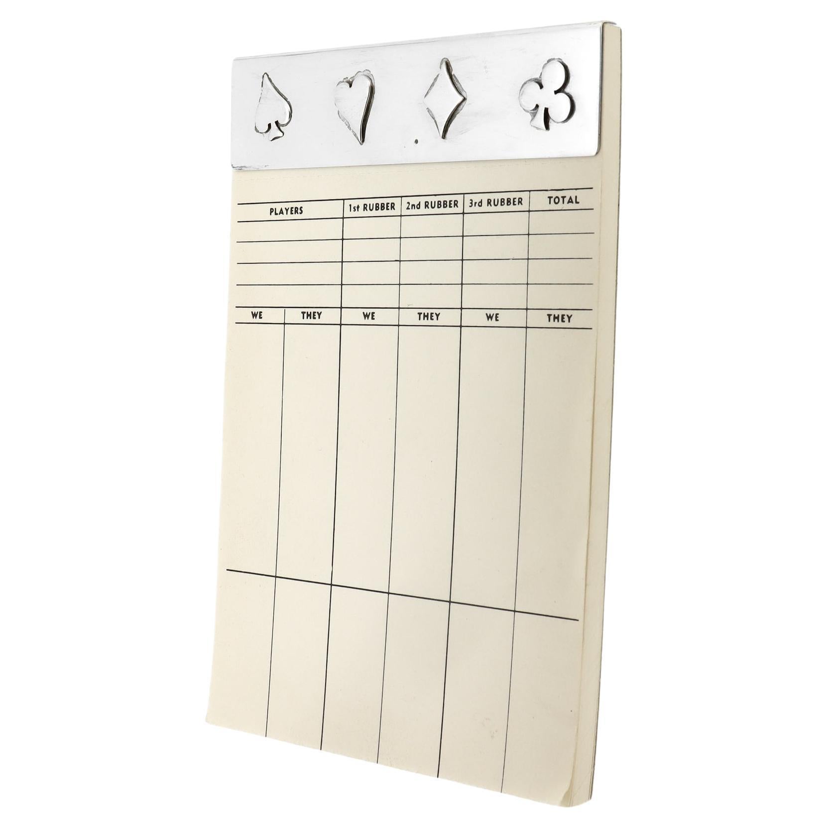 Vintage Tiffany 
Co Bloc de notas de plata de ley con pinza para cartas y bloc de notas de bridge en venta