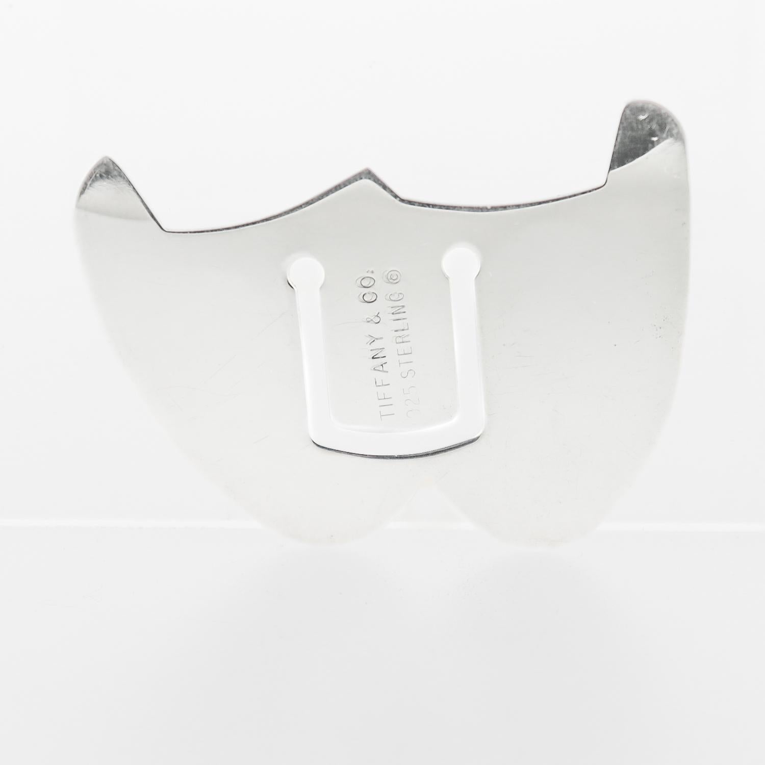 Modern Vintage Tiffany & Co. Sterling Silver Comedy & Tragedy Mask Bookmark / Paperclip For Sale