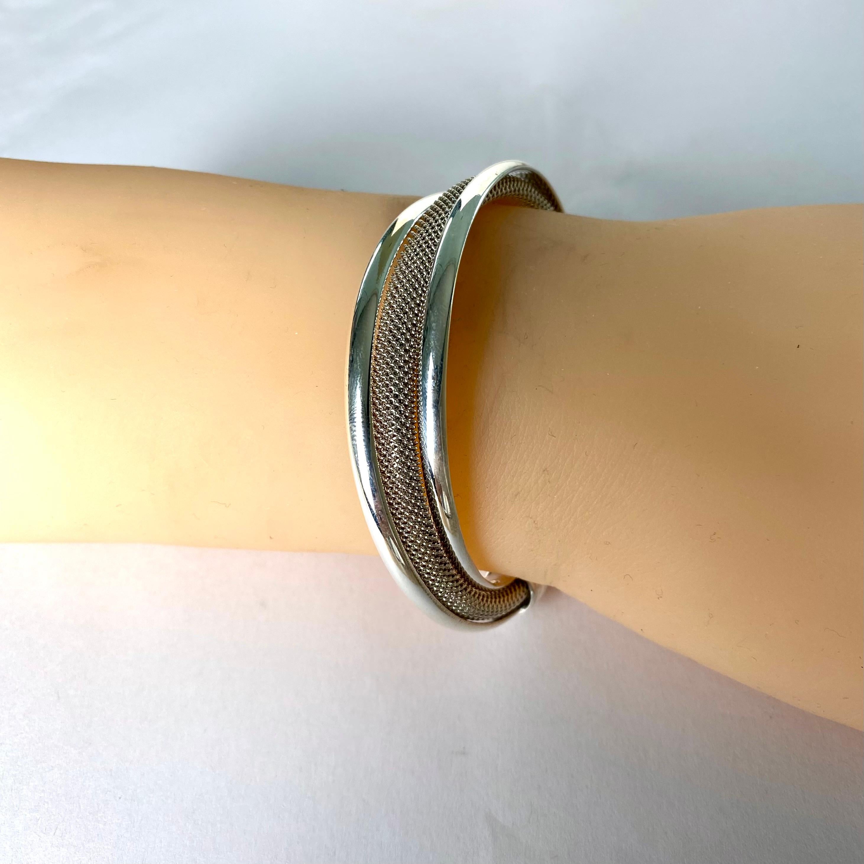 Contemporary Vintage Tiffany Co Sterling Silver Cuff 2.75 Inch Wide Bracelet