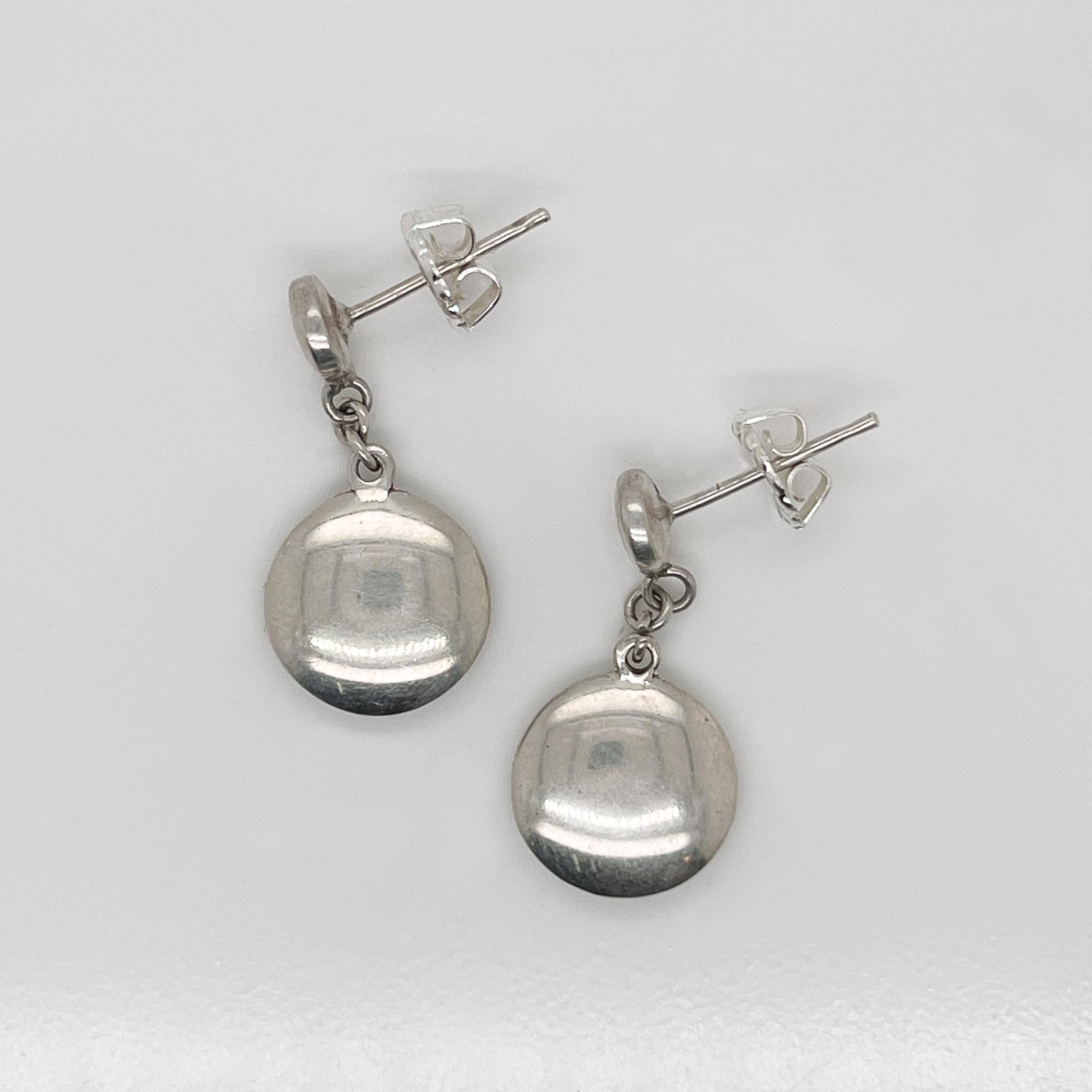 silver disk earrings