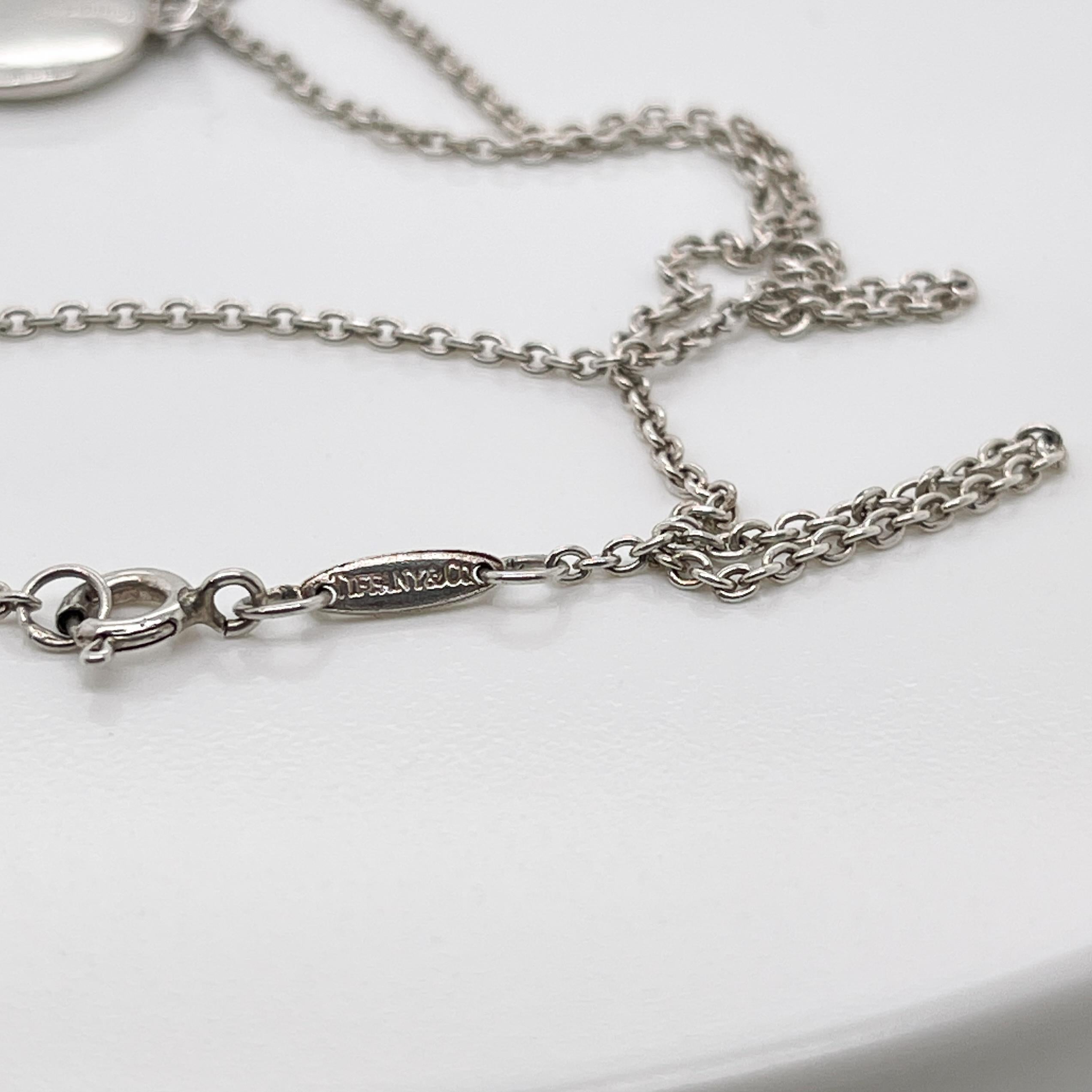 Vintage Tiffany & Co. Sterling Silver Disc or Triple Dot Pendant Necklace 2