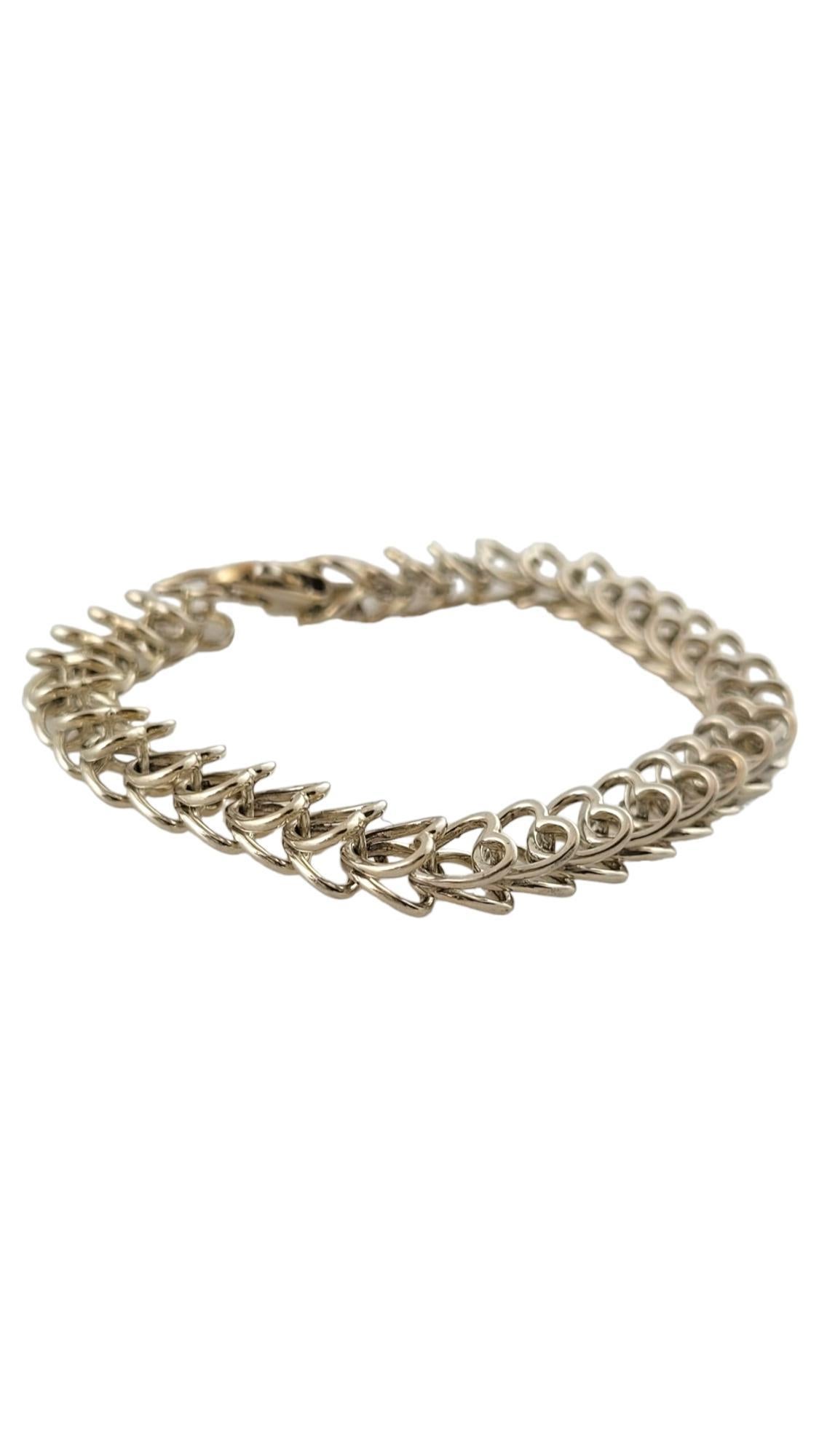 Weinlese Tiffany & Co. Sterlingsilber Doppelt offenes Herz-Gliederarmband #17416 im Zustand „Gut“ in Washington Depot, CT