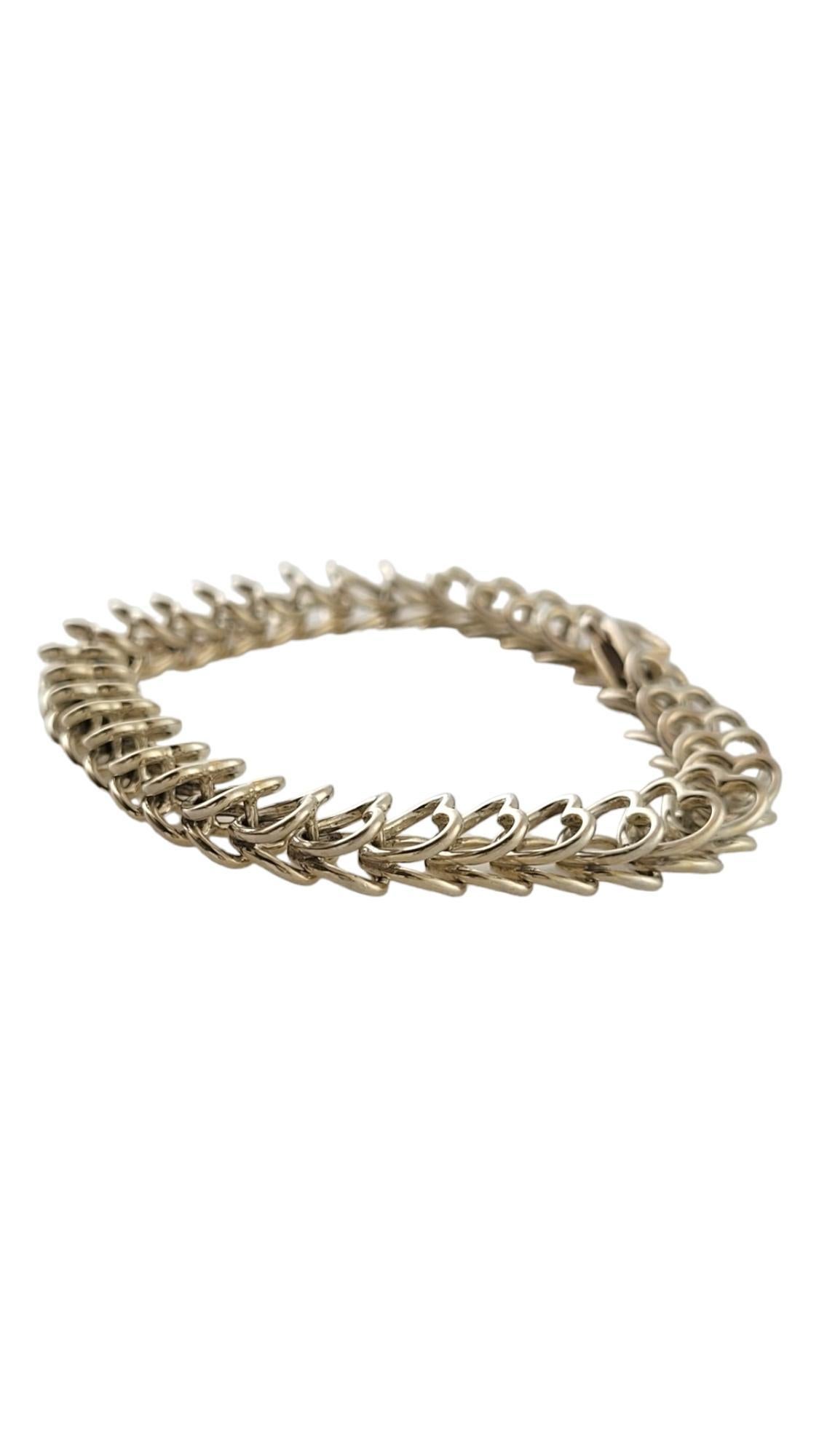 Weinlese Tiffany & Co. Sterlingsilber Doppelt offenes Herz-Gliederarmband #17416 Damen