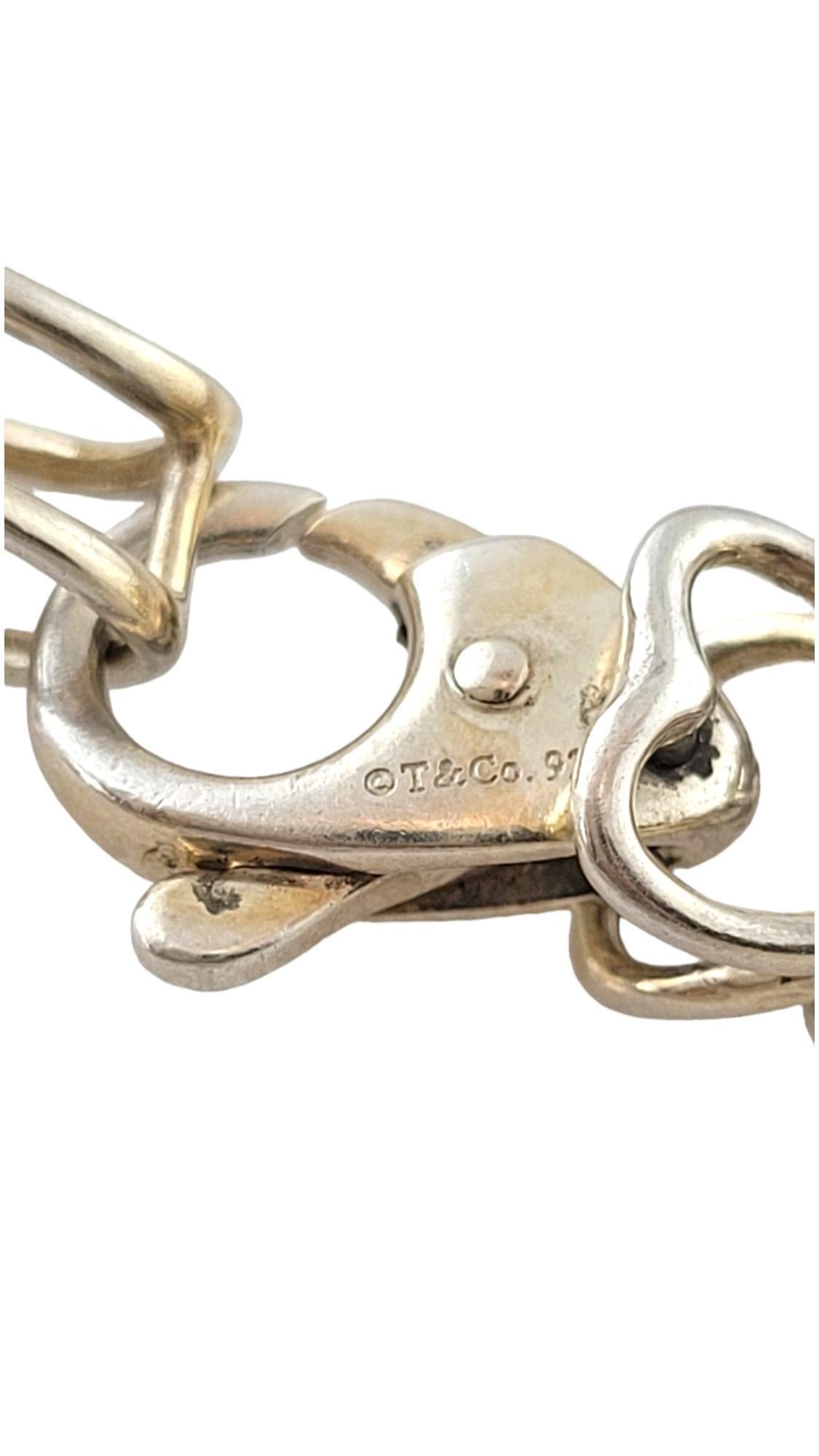 Vintage Tiffany & Co. Sterling Silver Double Open Heart Link Bracelet #17416 2