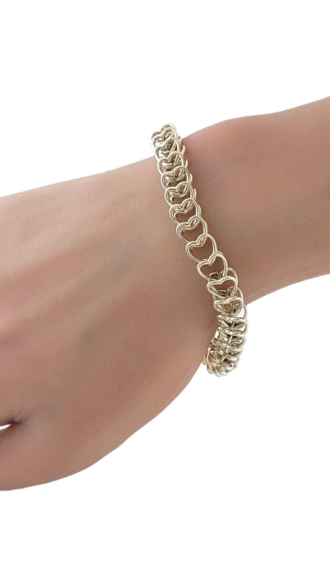 Weinlese Tiffany & Co. Sterlingsilber Doppelt offenes Herz-Gliederarmband #17416 4