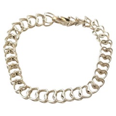 Vintage Tiffany & Co. Sterling Silver Double Open Heart Link Bracelet #17416