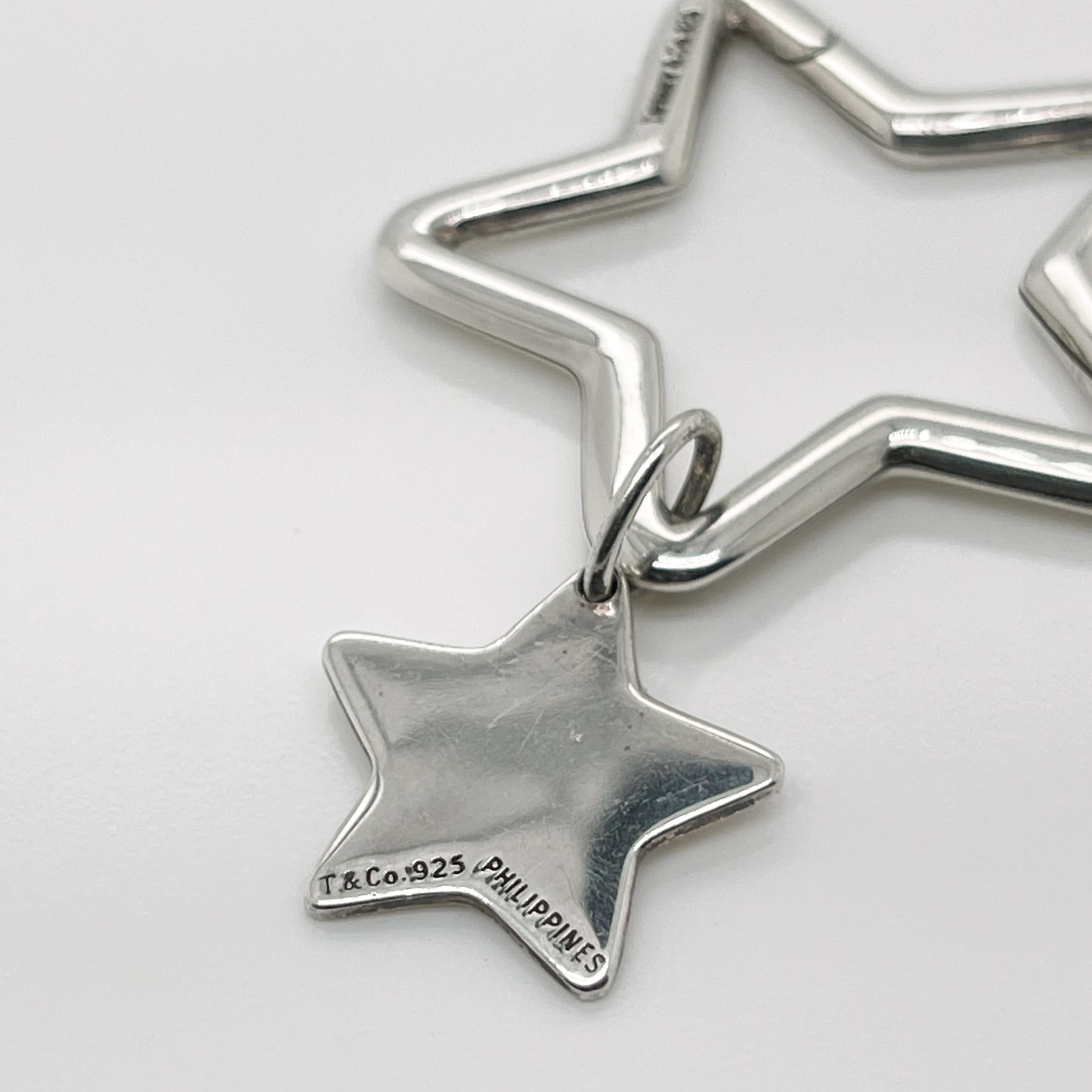 Women's or Men's Vintage Tiffany & Co. Sterling Silver Double Star Key Holder