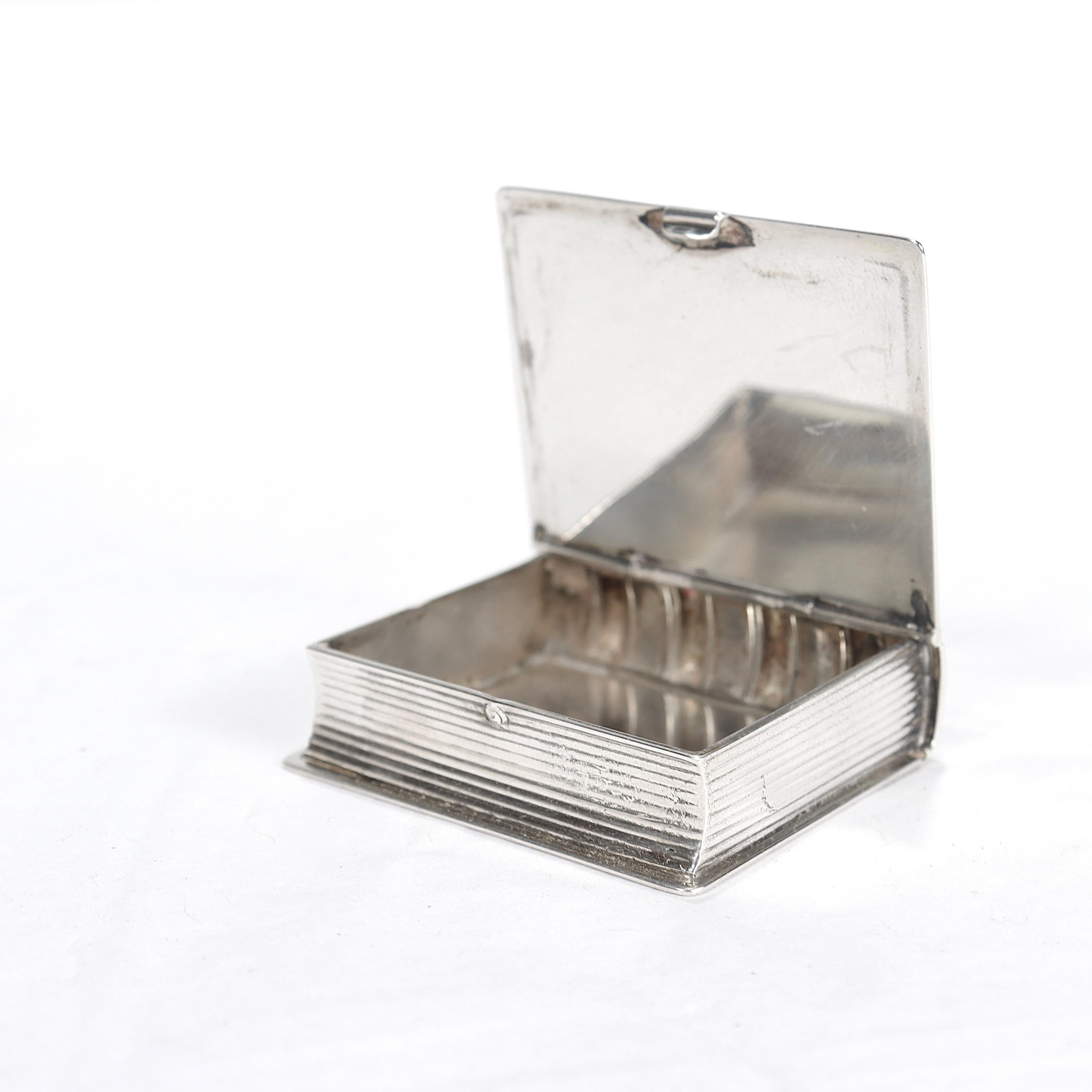 Vintage Tiffany & Co. Sterling Silver Figural Book Form Pill Box 3