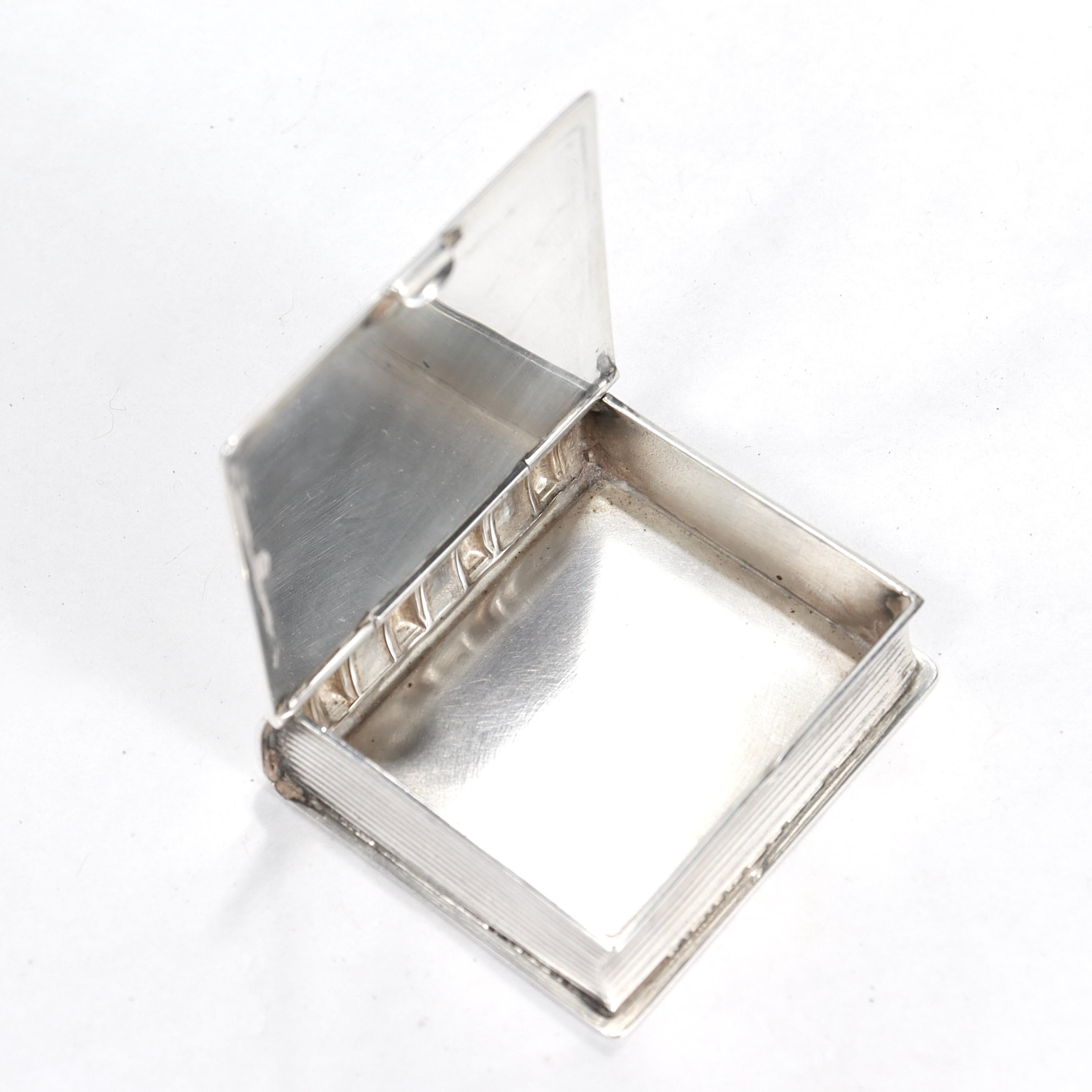 Vintage Tiffany & Co. Sterling Silver Figural Book Form Pill Box 4