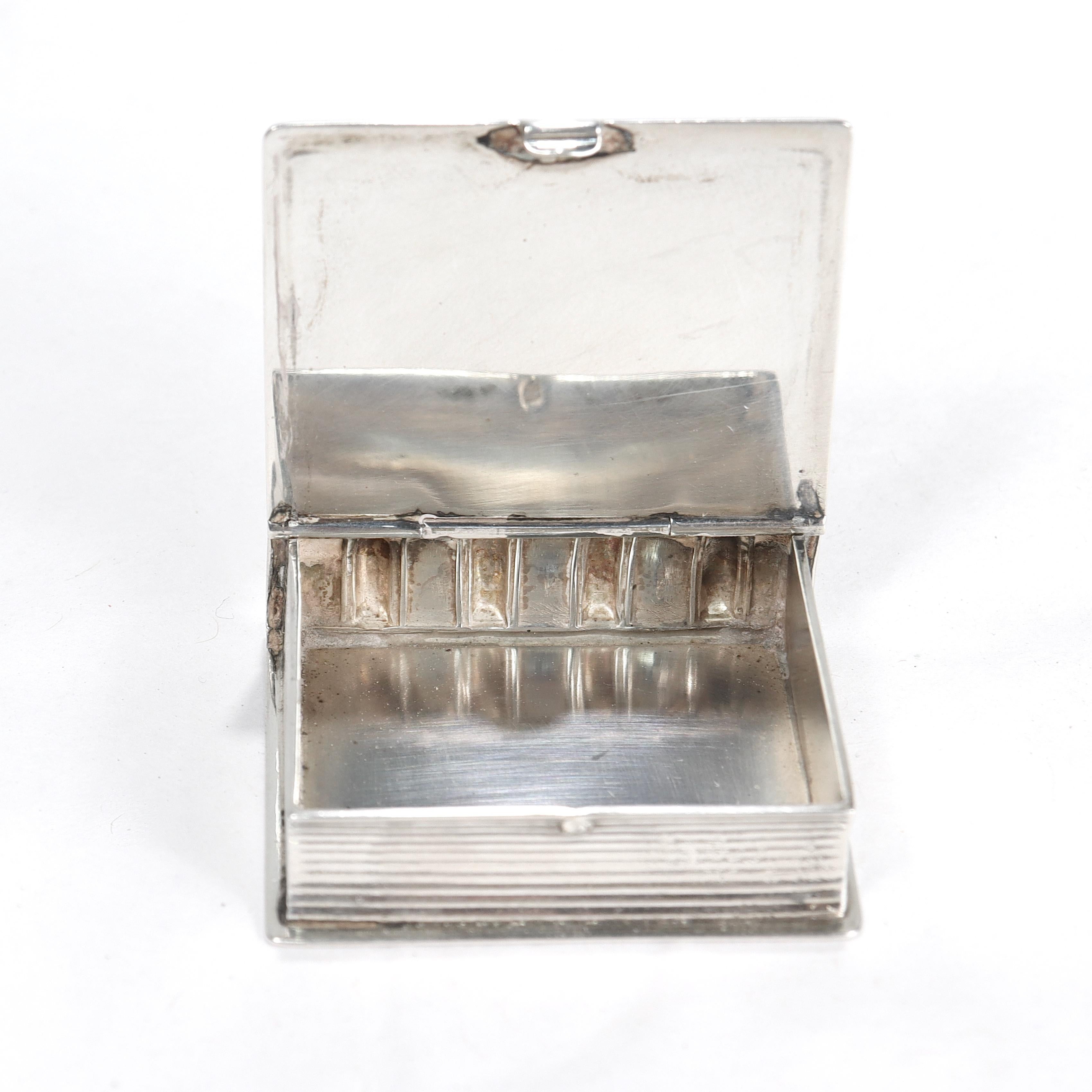 Vintage Tiffany & Co. Sterling Silver Figural Book Form Pill Box 5