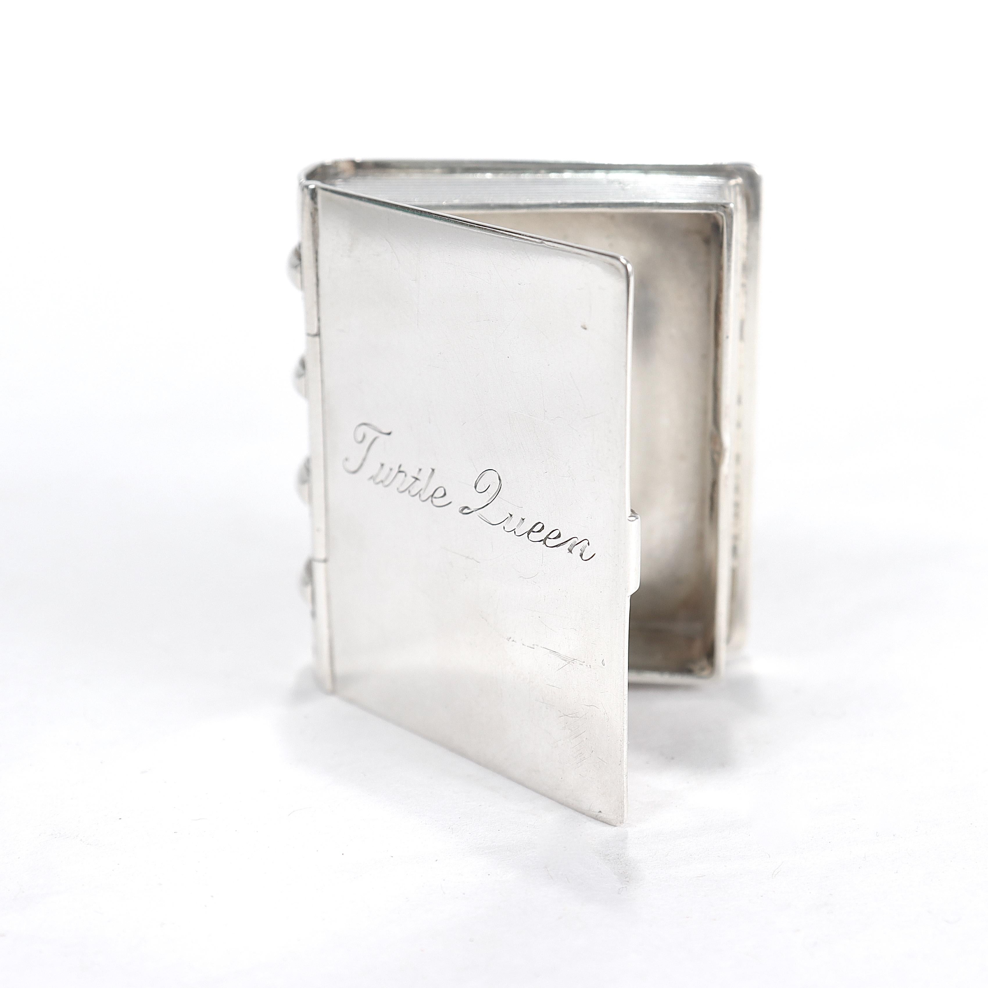 Vintage Tiffany & Co. Sterling Silver Figural Book Form Pill Box 1