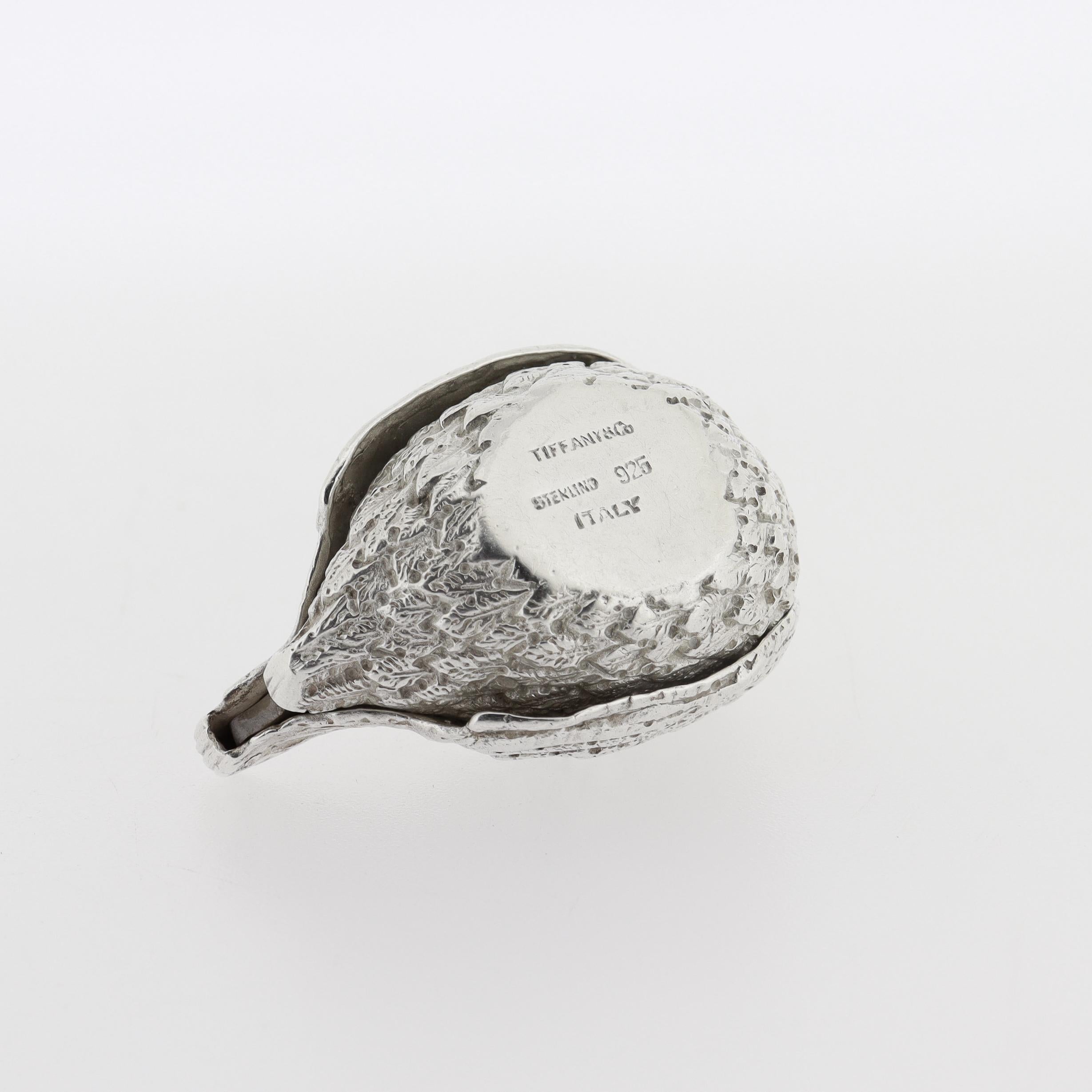 Tiffany & Co. d'epoca. Scatola con cerniera in argento sterling raffigurante una gallina o un pollo in vendita 5