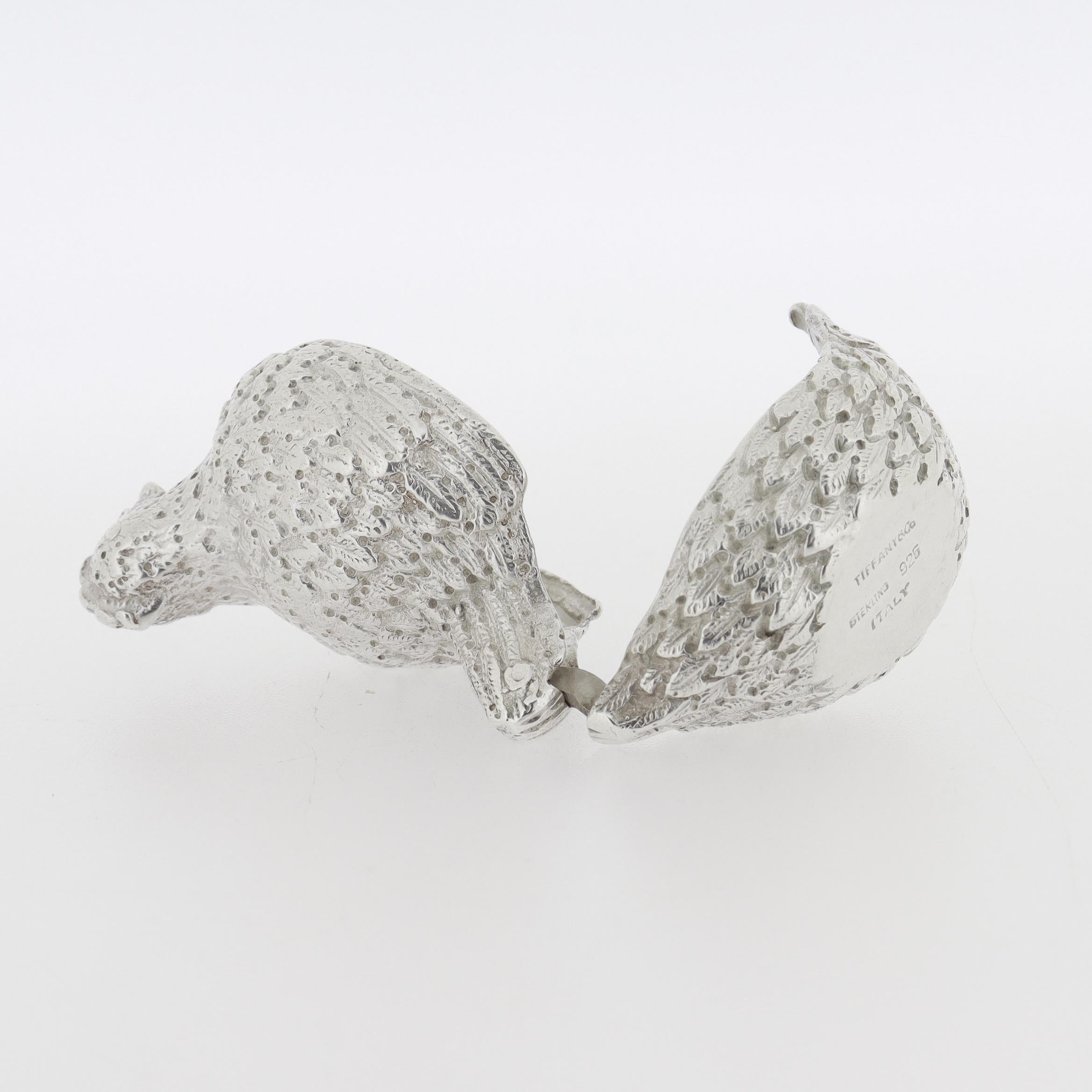 Tiffany & Co. d'epoca. Scatola con cerniera in argento sterling raffigurante una gallina o un pollo in vendita 3