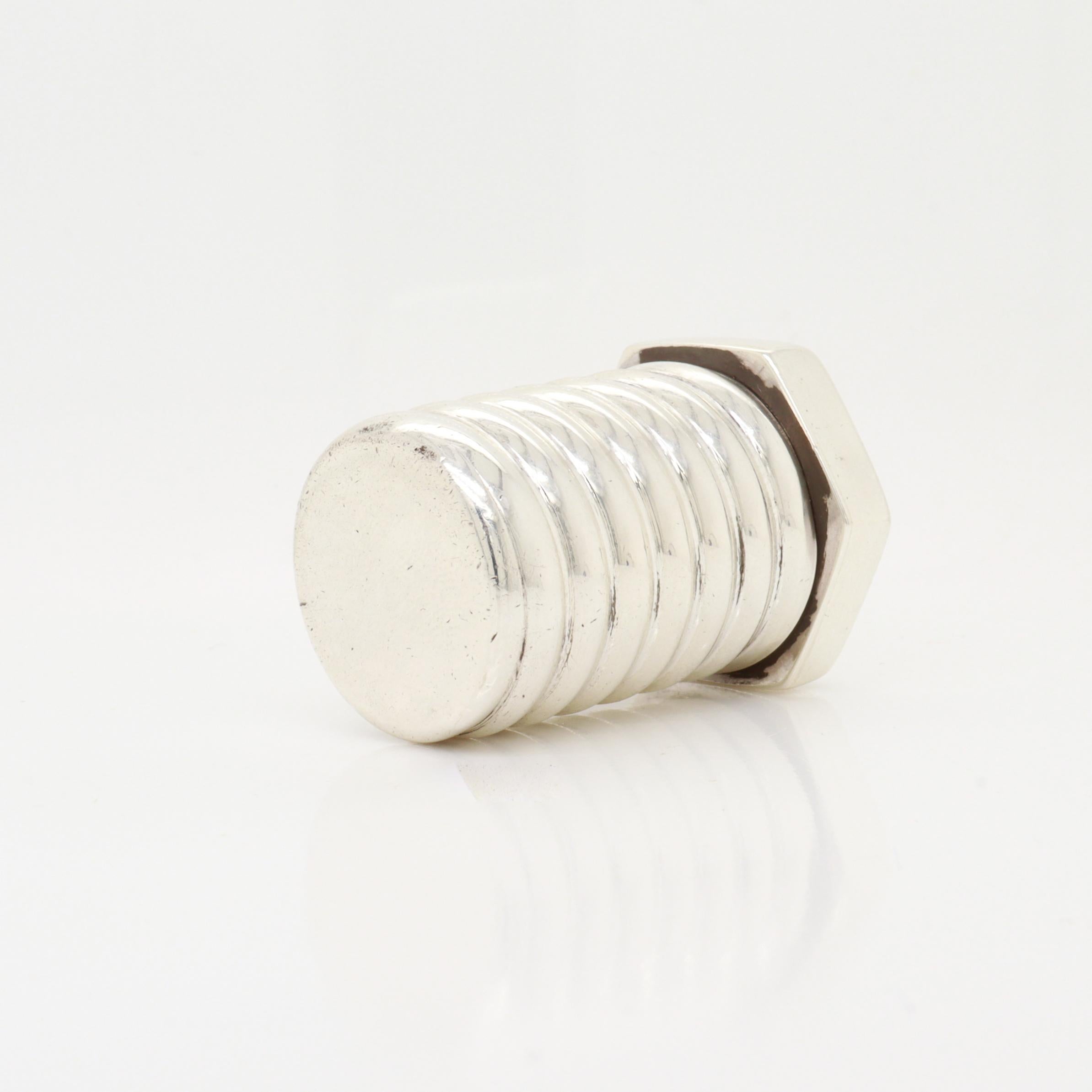 Vintage Tiffany & Co. Sterling Silver Figural Hex Bolt Miniature Box For Sale 10