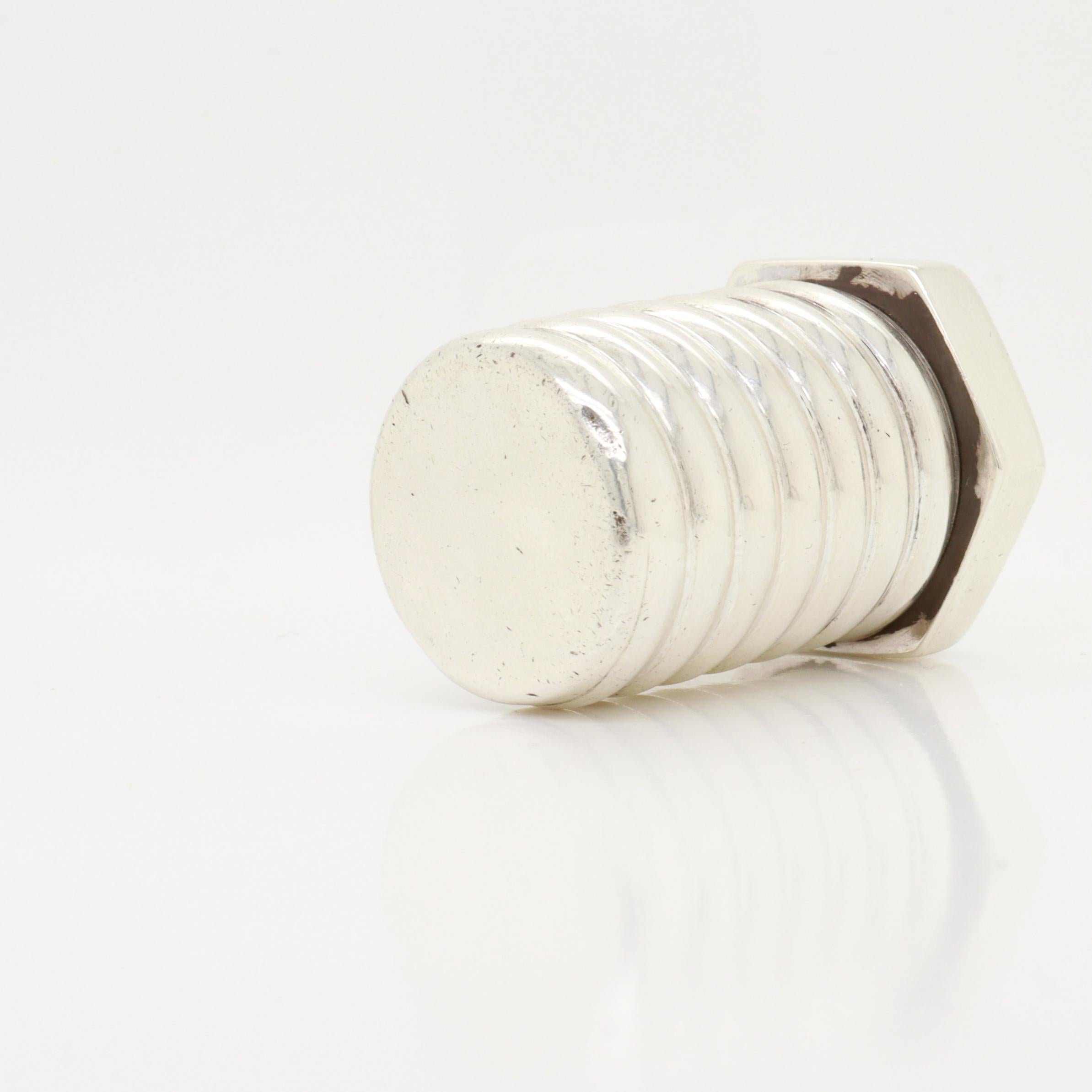 Vintage Tiffany & Co. Sterling Silver Figural Hex Bolt Miniature Box For Sale 11
