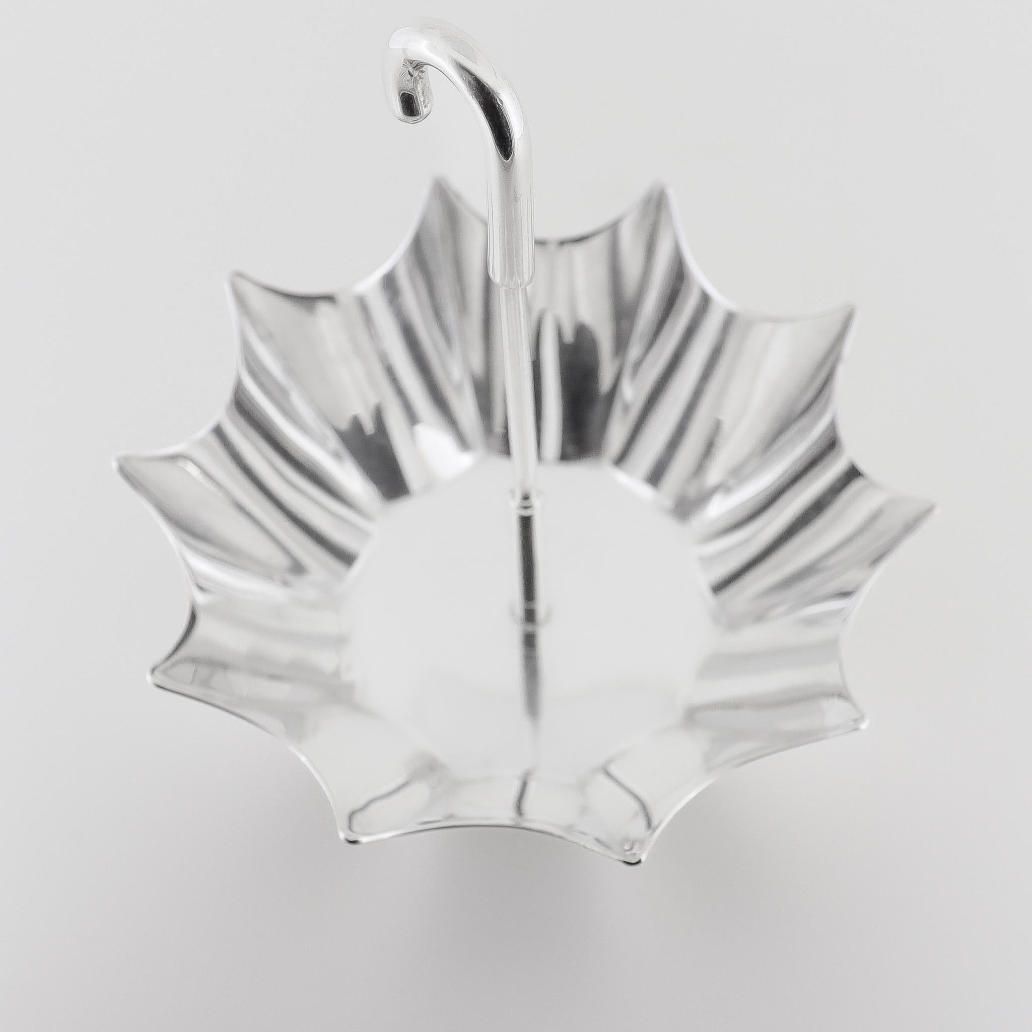 Vintage Tiffany & Co. Sterling Silver Figural Umbrella Bowl or Vide Poche For Sale 1