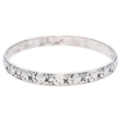 Weinlese Tiffany & Co. Sterling Silber Armreif mit Blumenmotiv