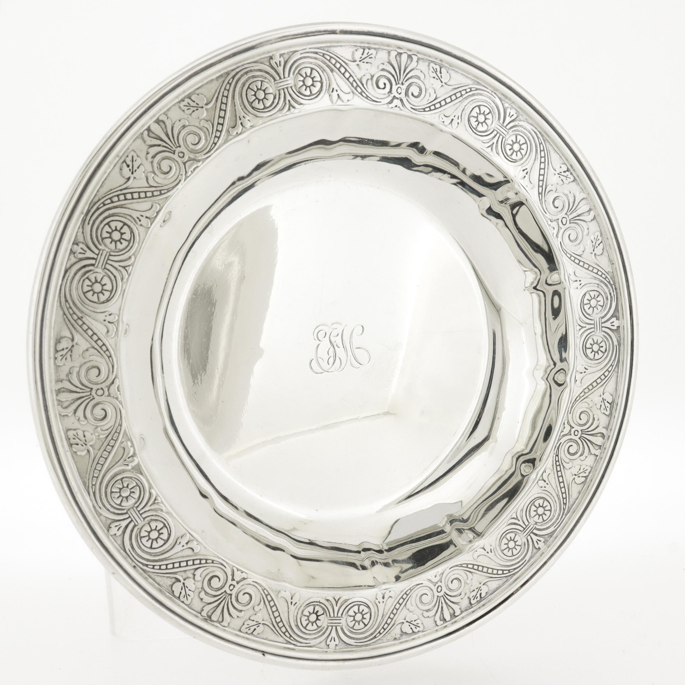 Edwardian Vintage Tiffany & Co. Sterling Silver Footed Dish or Bowl For Sale