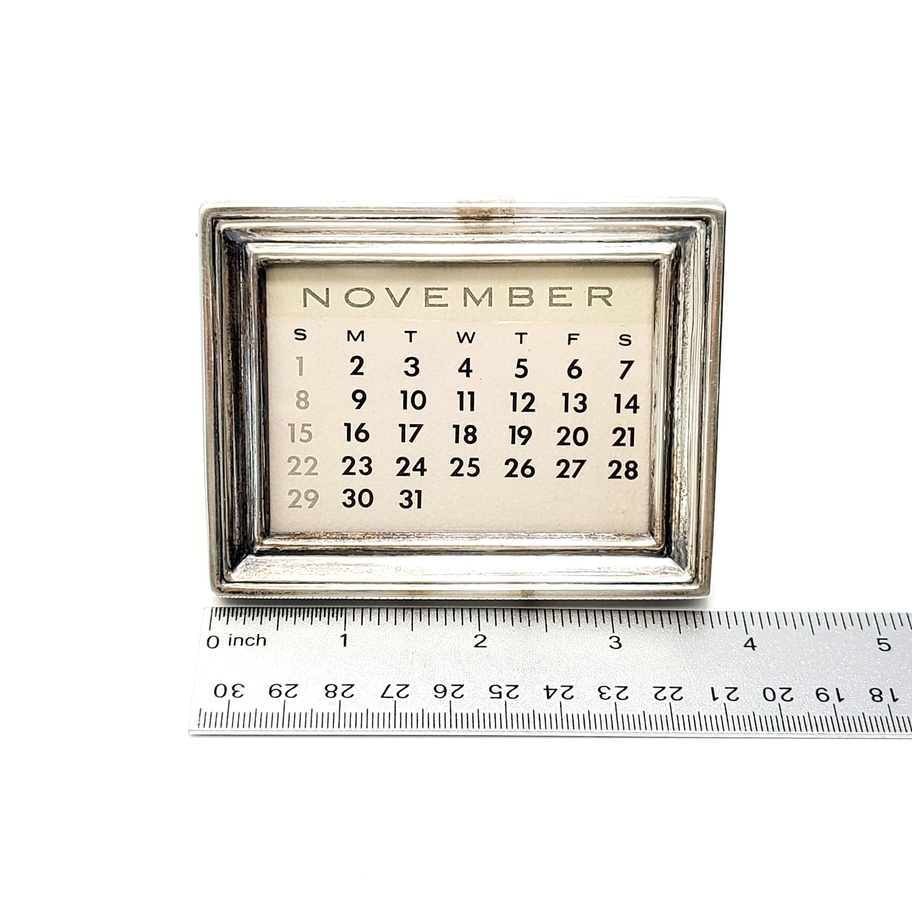 Vintage Tiffany & Co Sterling Silver Frame Perpetual Calendar 1