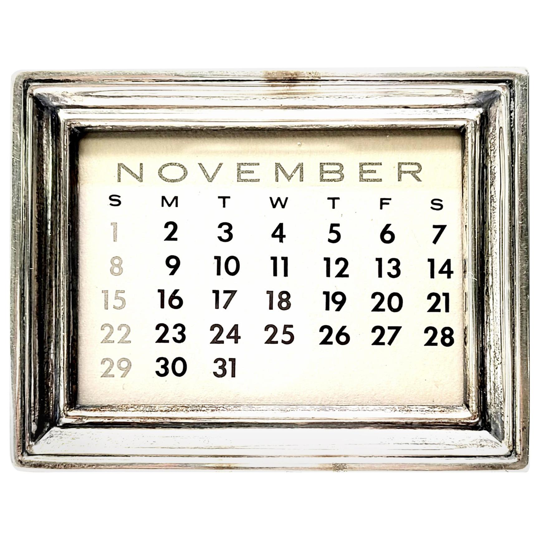 Vintage Tiffany & Co Sterling Silver Frame Perpetual Calendar