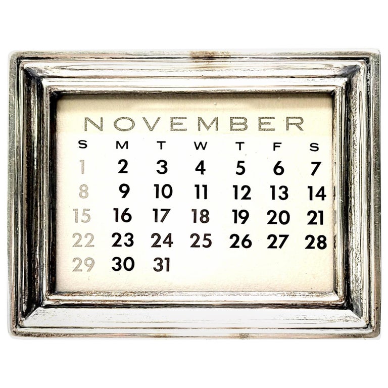 Vintage Tiffany and Co Sterling Silver Frame Perpetual Calendar at