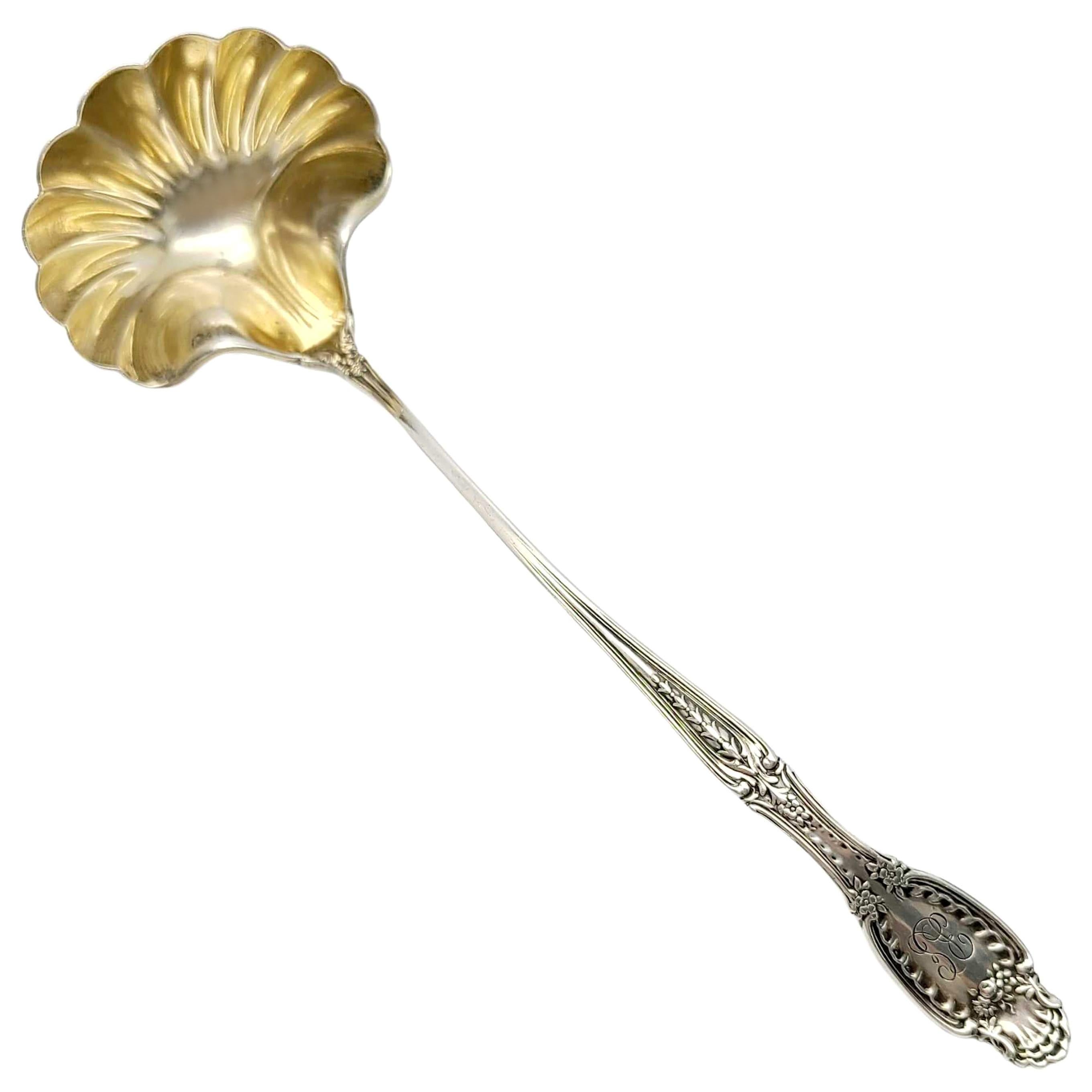 Vintage Tiffany & Co. Sterling Silver Gold Wash Bowl Richelieu Cream Ladle