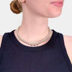 Tiffany & Co. d'epoca. Collana con perline a lunghezza variabile in argento sterling da 16"