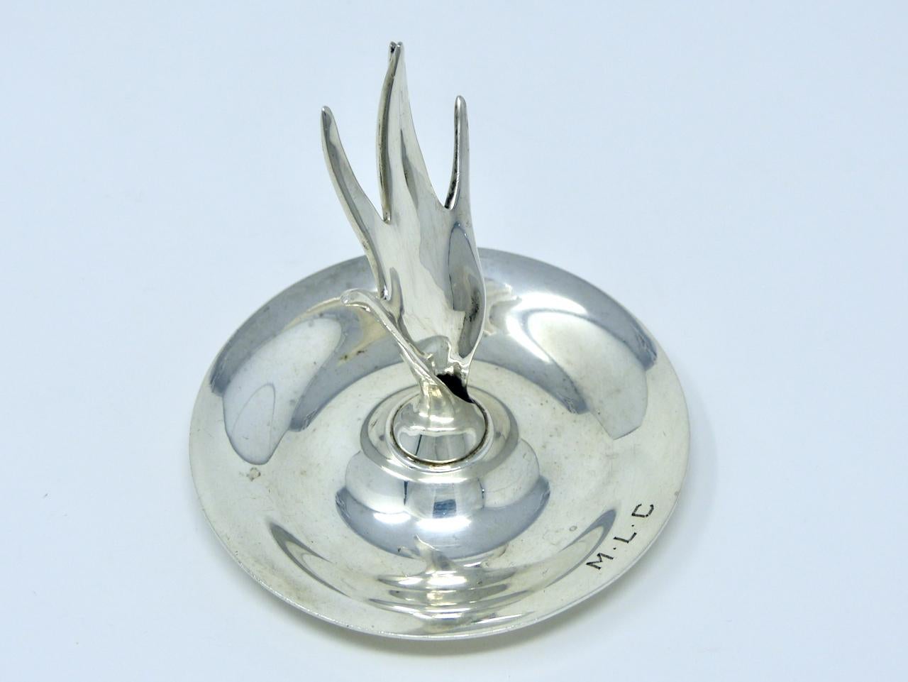 Molded Vintage Tiffany & Co. Sterling Silver Hand Ring Holder For Sale