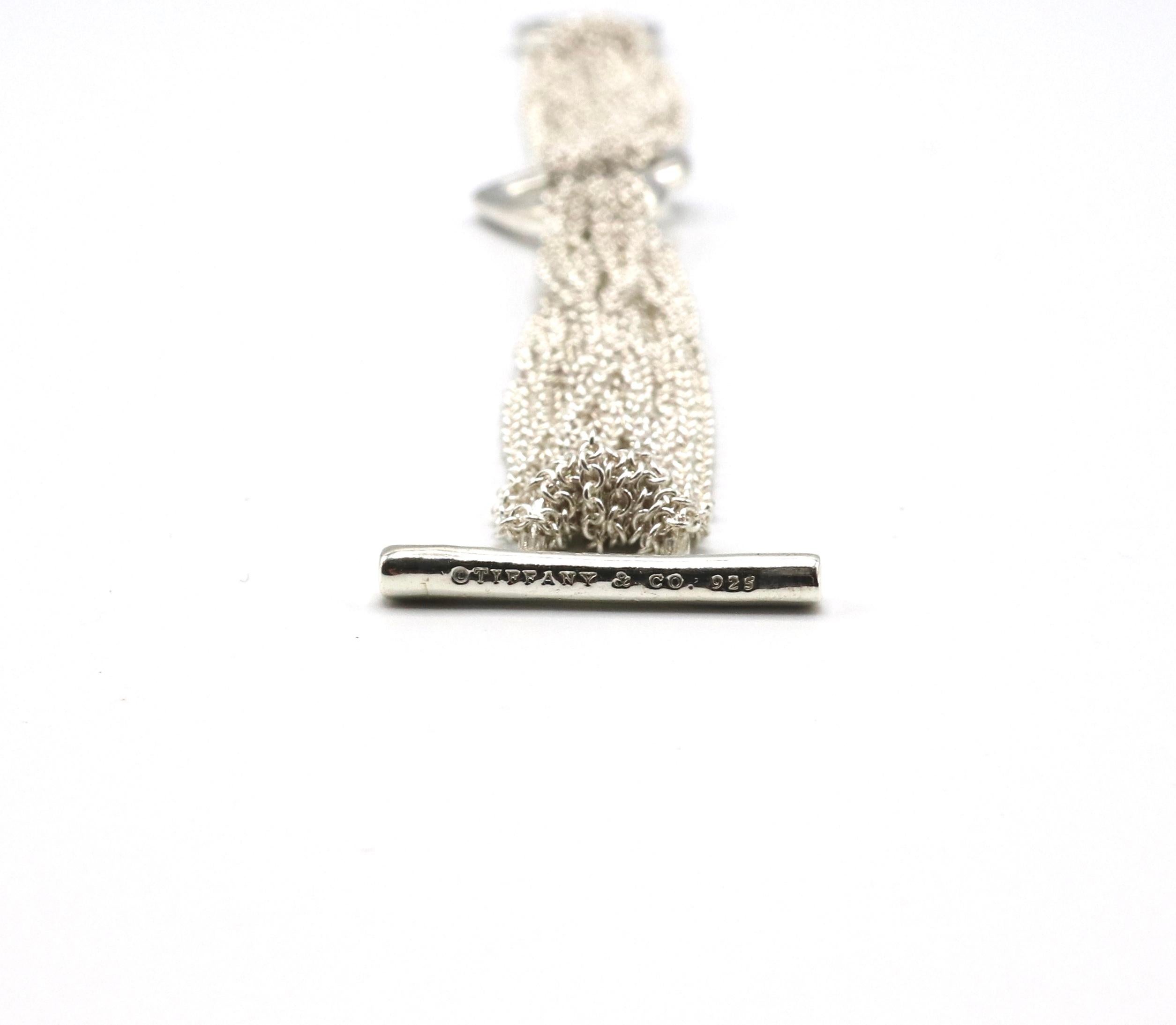 Modern Vintage Tiffany & Co. Sterling Silver Heart Mesh Bracelet Toggle Closure