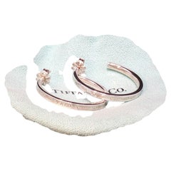 Vintage Tiffany & Co. Sterling Silver Hoop Earrings 925 1837 26mm + Pouch