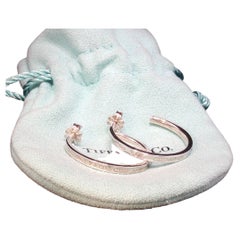 Vintage Tiffany & Co. Sterling Silver Hoop Earrings 925 1837 26mm + Pouch