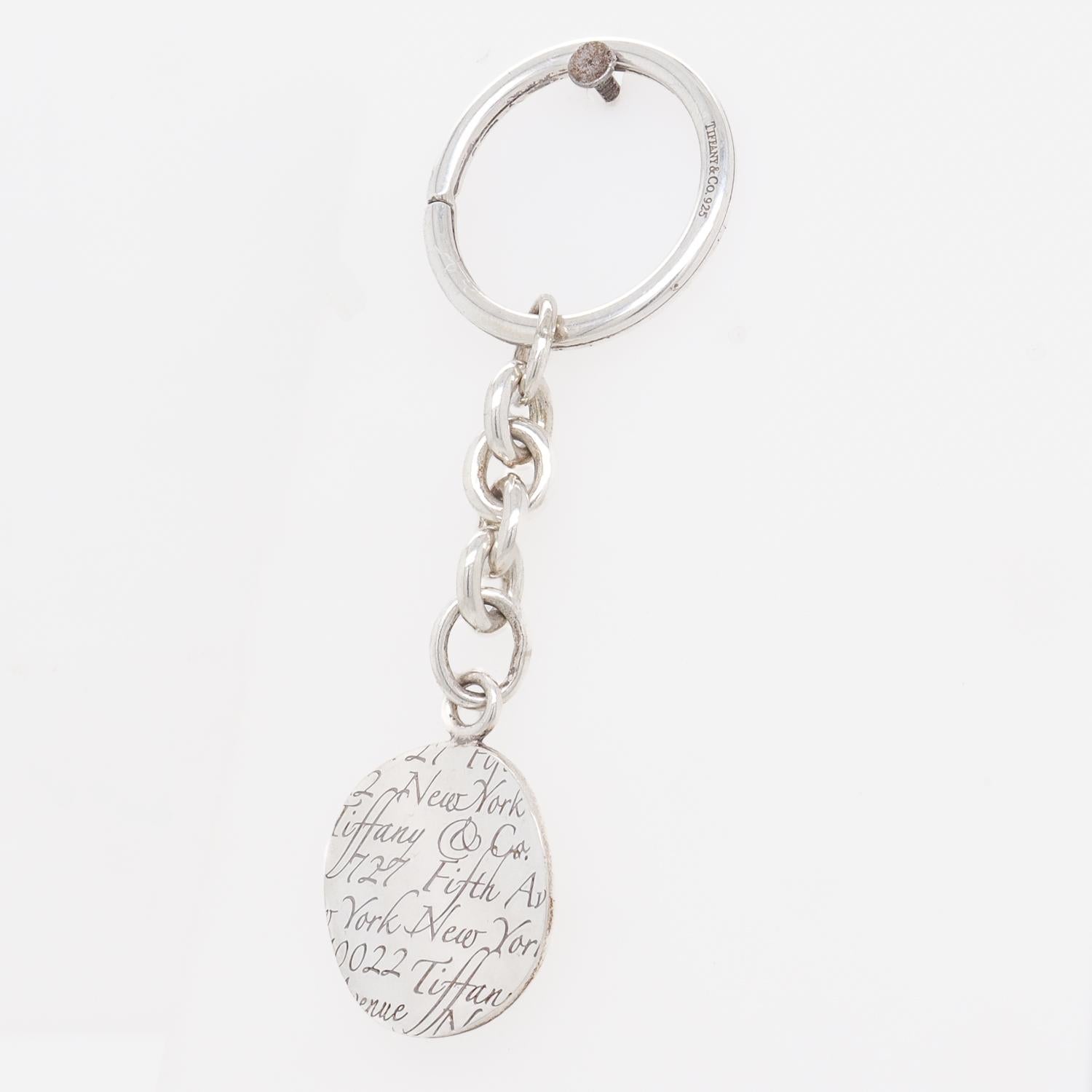 Rétro Vintage Tiffany & Co. Portachiavi in argento sterling con Charm curvo in vendita
