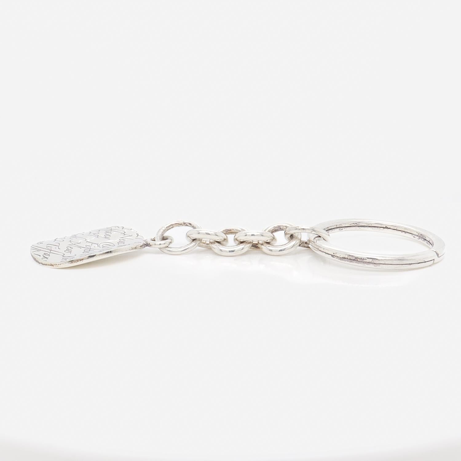 Vintage Tiffany & Co. Portachiavi in argento sterling con Charm curvo in vendita 1